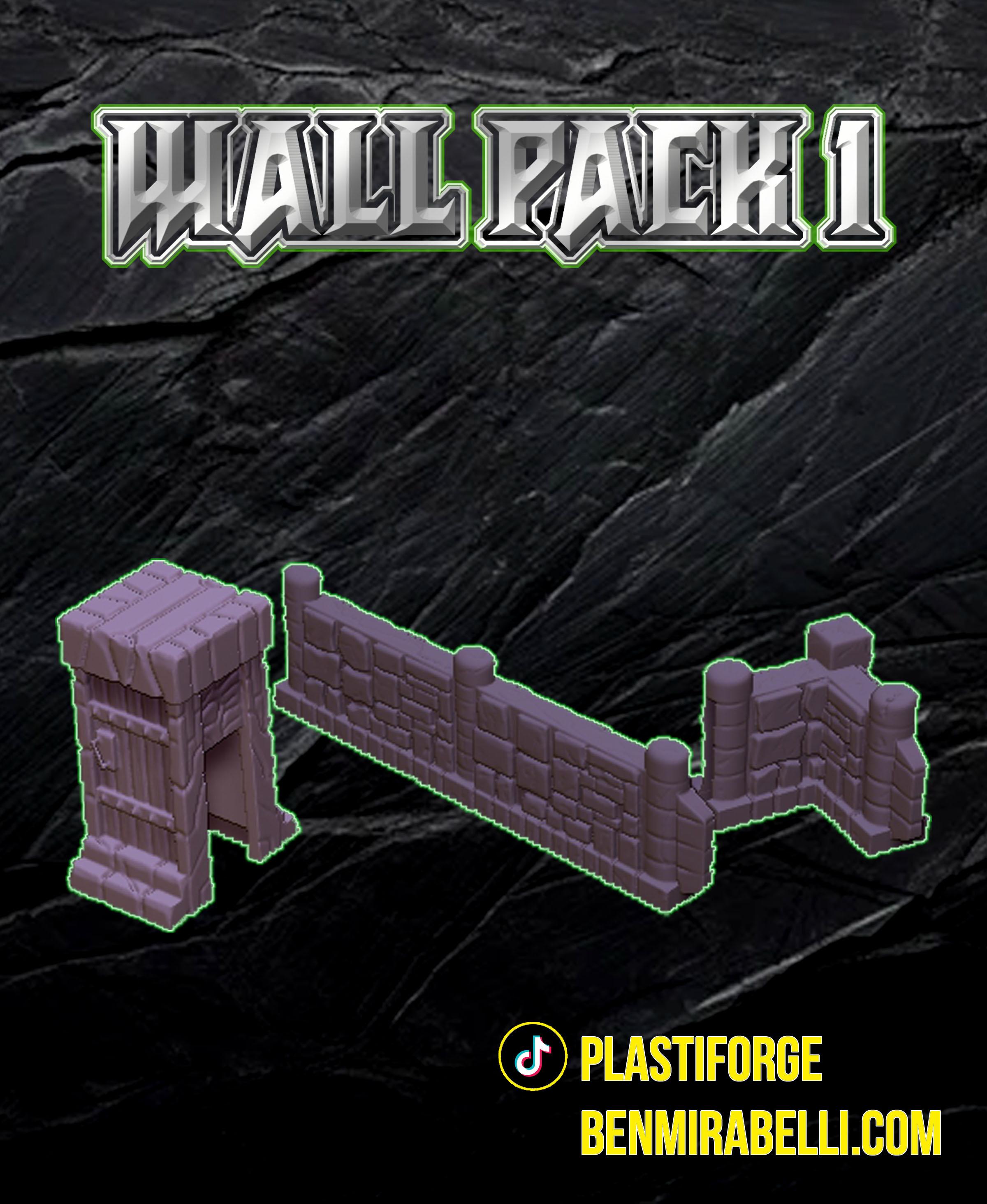 Modular terrain: wall pack one 3d model