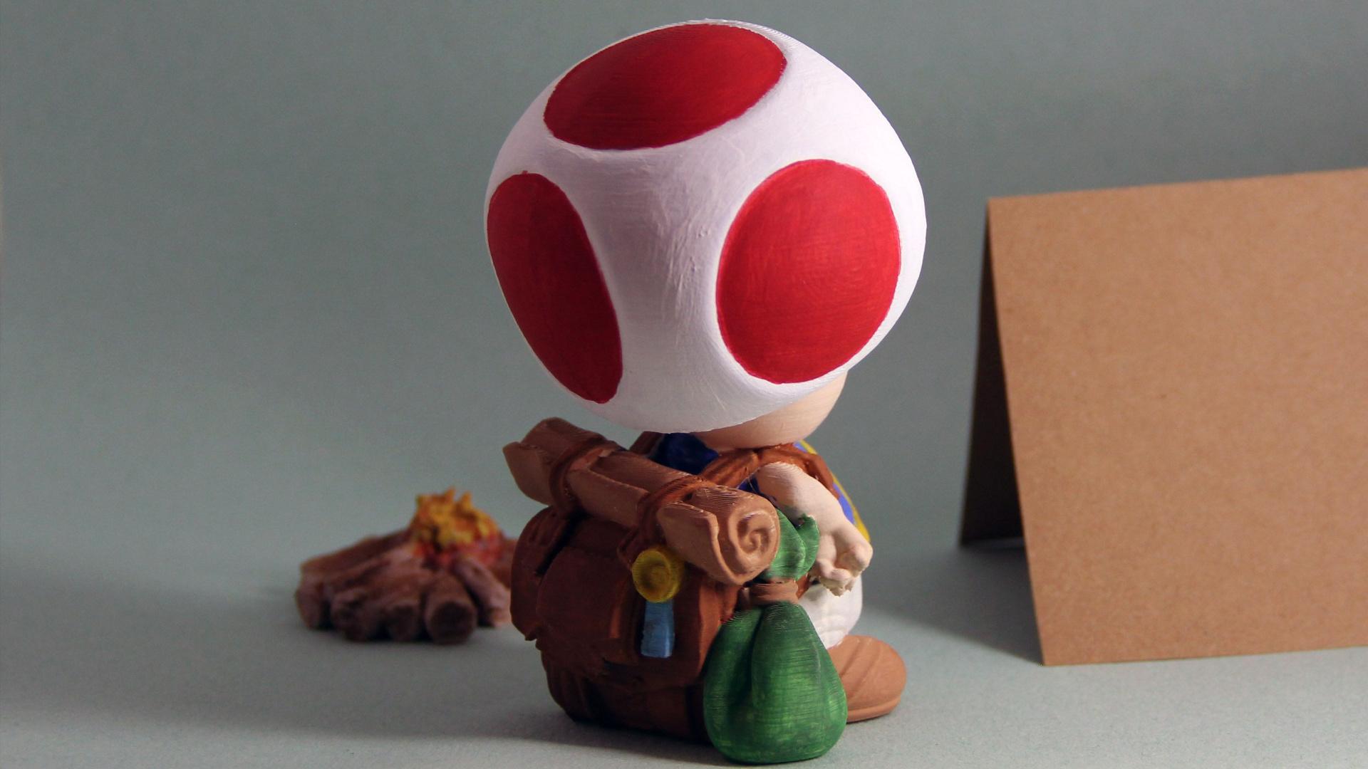 Toad - Super Mario Bros - Fan Art - Fully hand painted, model printed very easily with just a few supports and lightning infill - 3d model