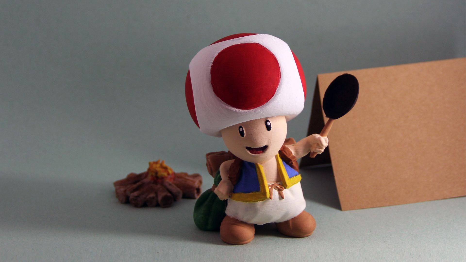 Toad - Super Mario Bros - Fan Art - Fully hand painted, model printed very easily with just a few supports and lightning infill - 3d model