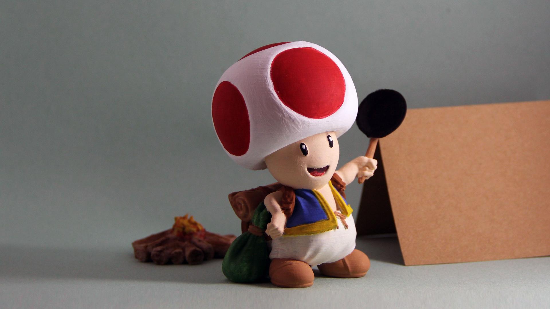 Toad - Super Mario Bros - Fan Art - Fully hand painted, model printed very easily with just a few supports and lightning infill - 3d model