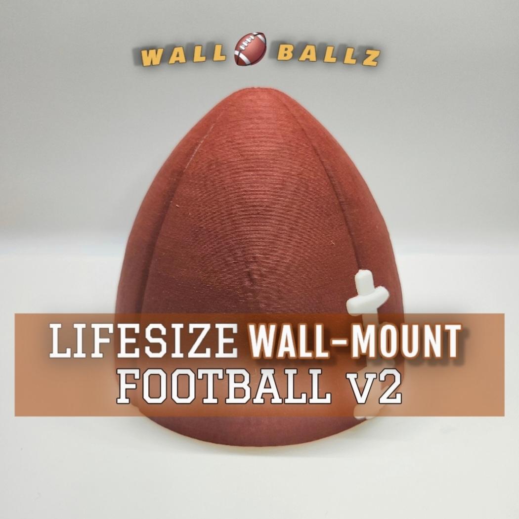 Lifesize Decorative American Football Half v2 :: 'Wall Ballz' Hanging Pop-Out 3D Art Collection 3d model