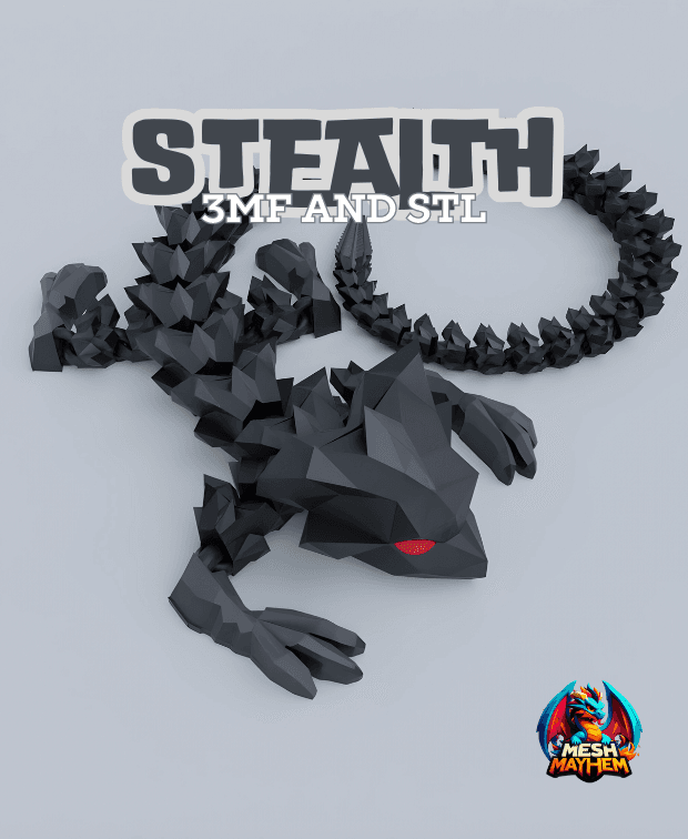 Stealth Articulated Dragon Mesh Mayhem 3d model