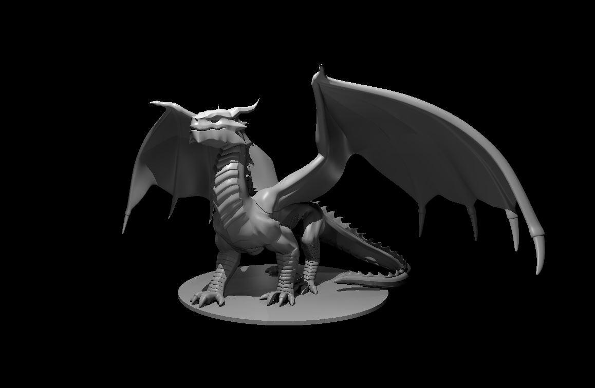 Steel Dragon - Steel Dragon - 3d model render - D&D - 3d model