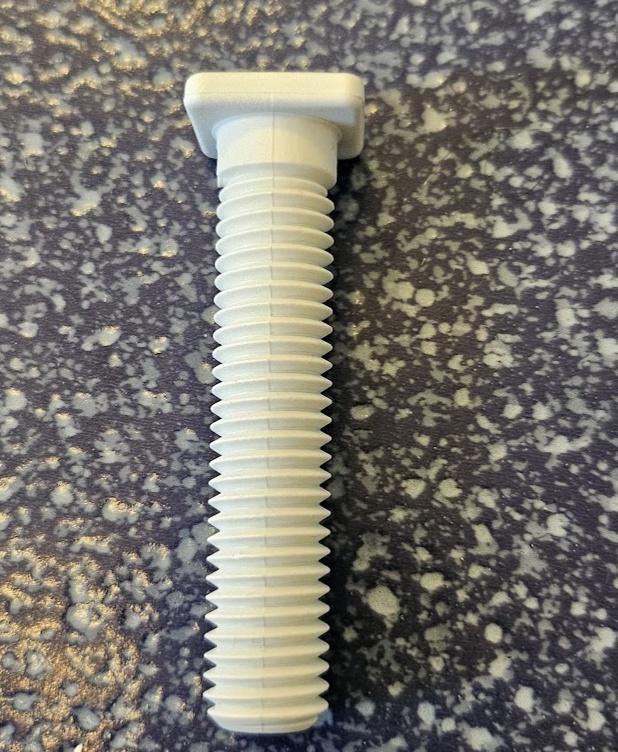 Toilet screw adapter - The bolt we're supposed to use. The printed part is a sleeve that copies to top portion - 3d model