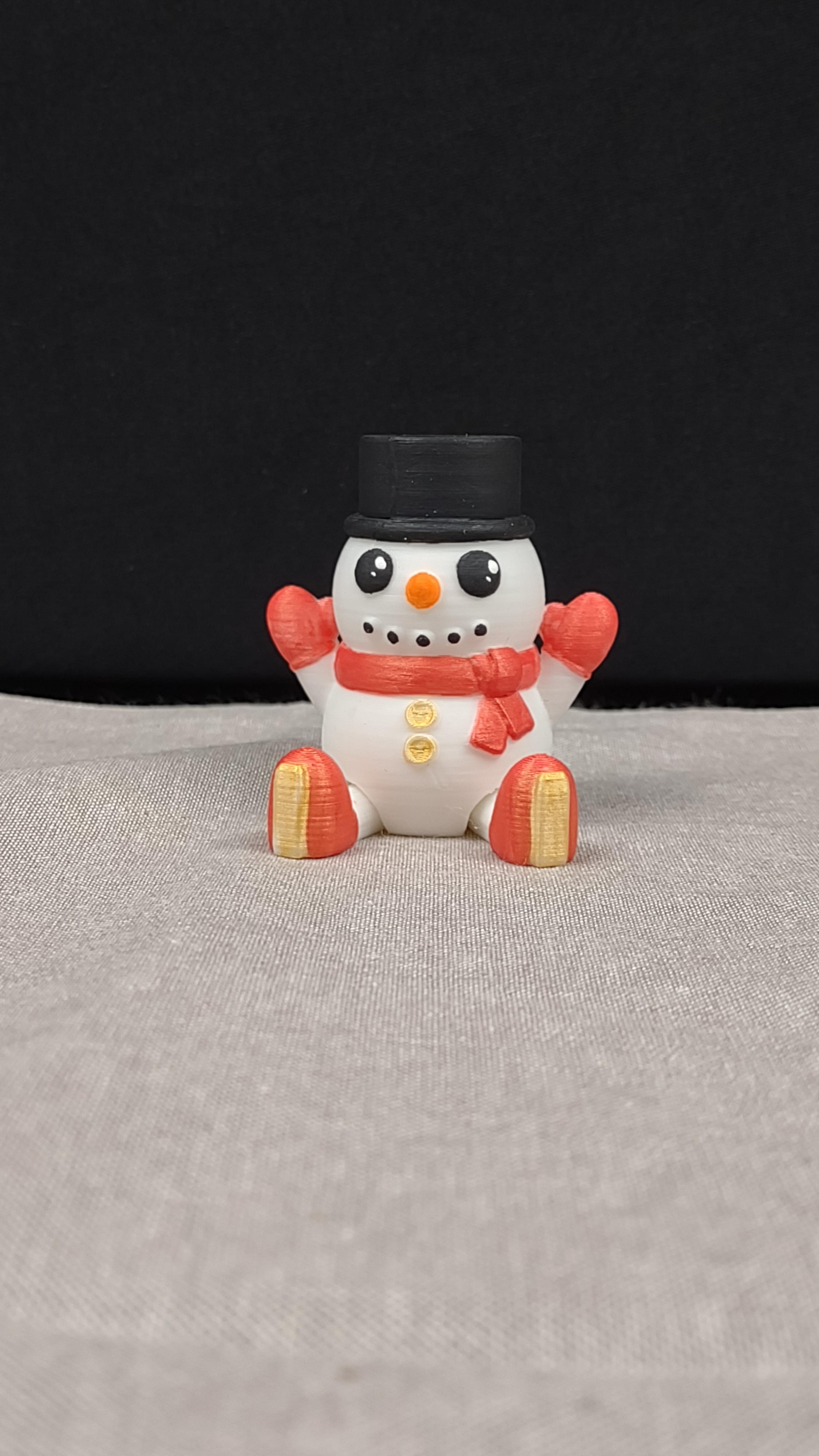 Sit or Skate Snowman with Top Hat 3d model