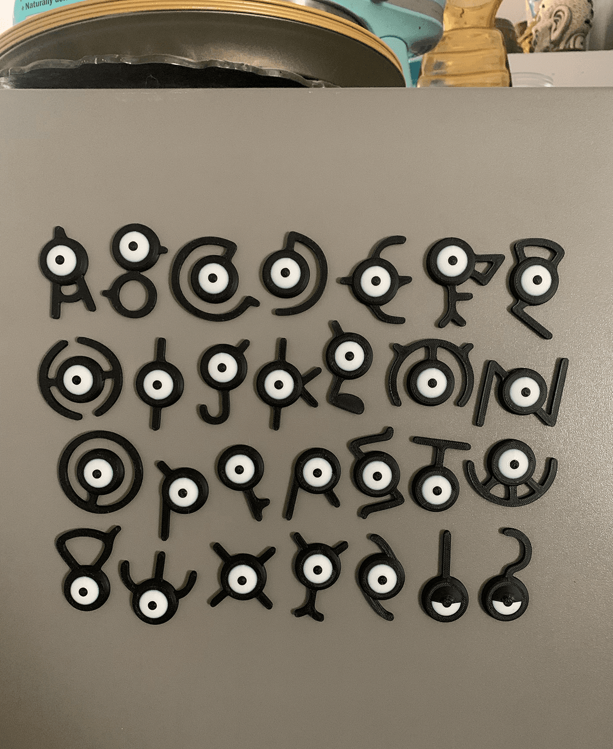 Unown Pokemon Fridge Magnets 3d model