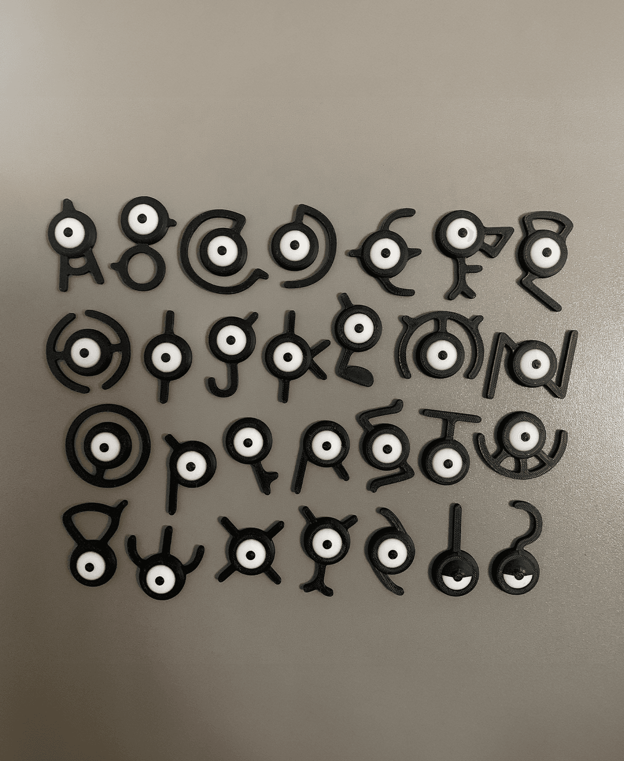 Unown Pokemon Fridge Magnets 3d model