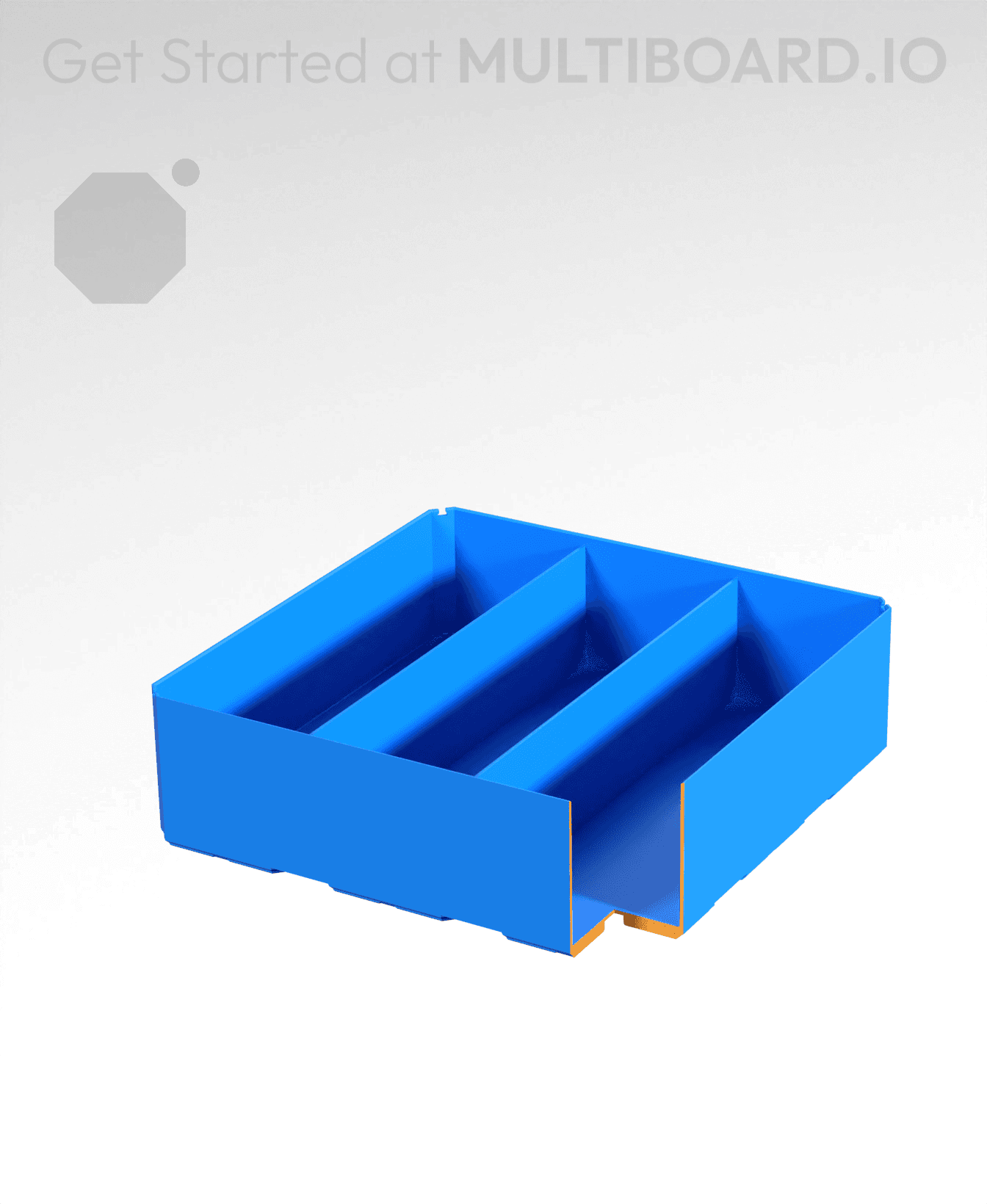 3x3x1 - Divided Bin - Multibin Insert 3d model