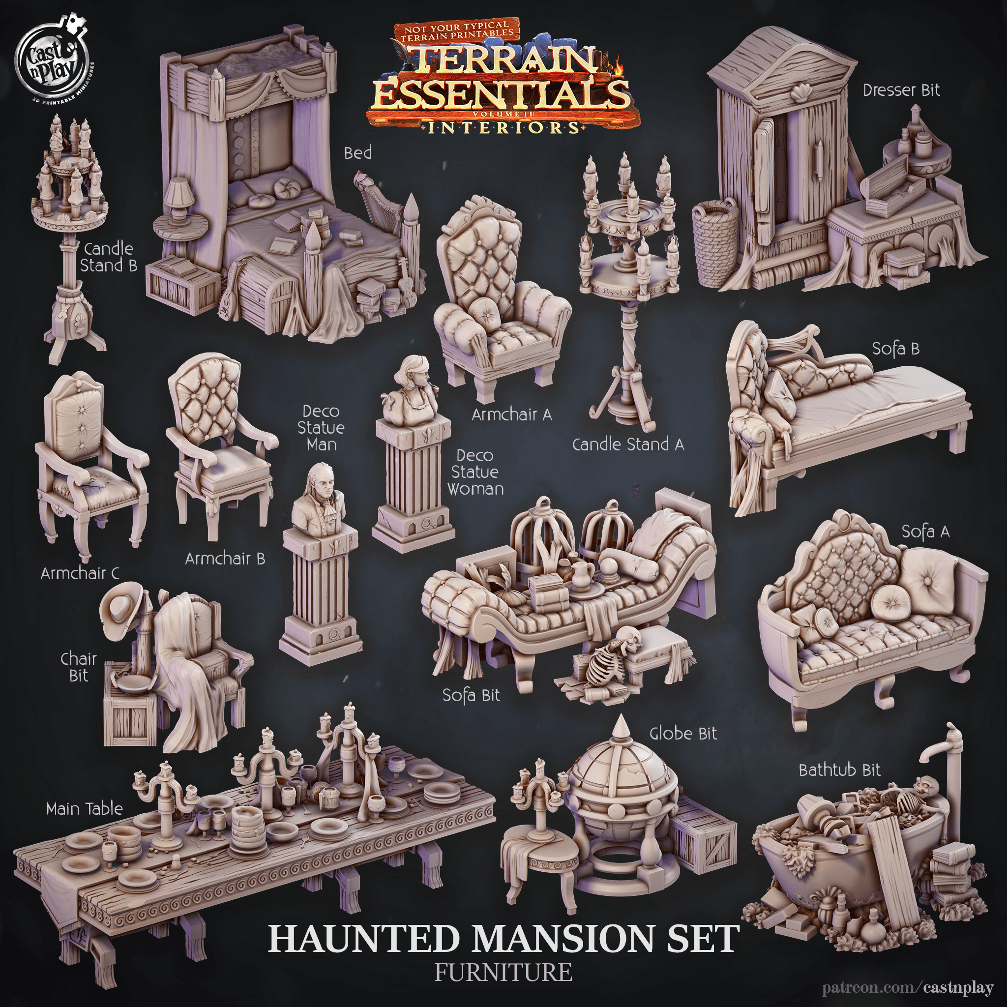 Haunted Mansion Set (Pre-Supported) 3d model