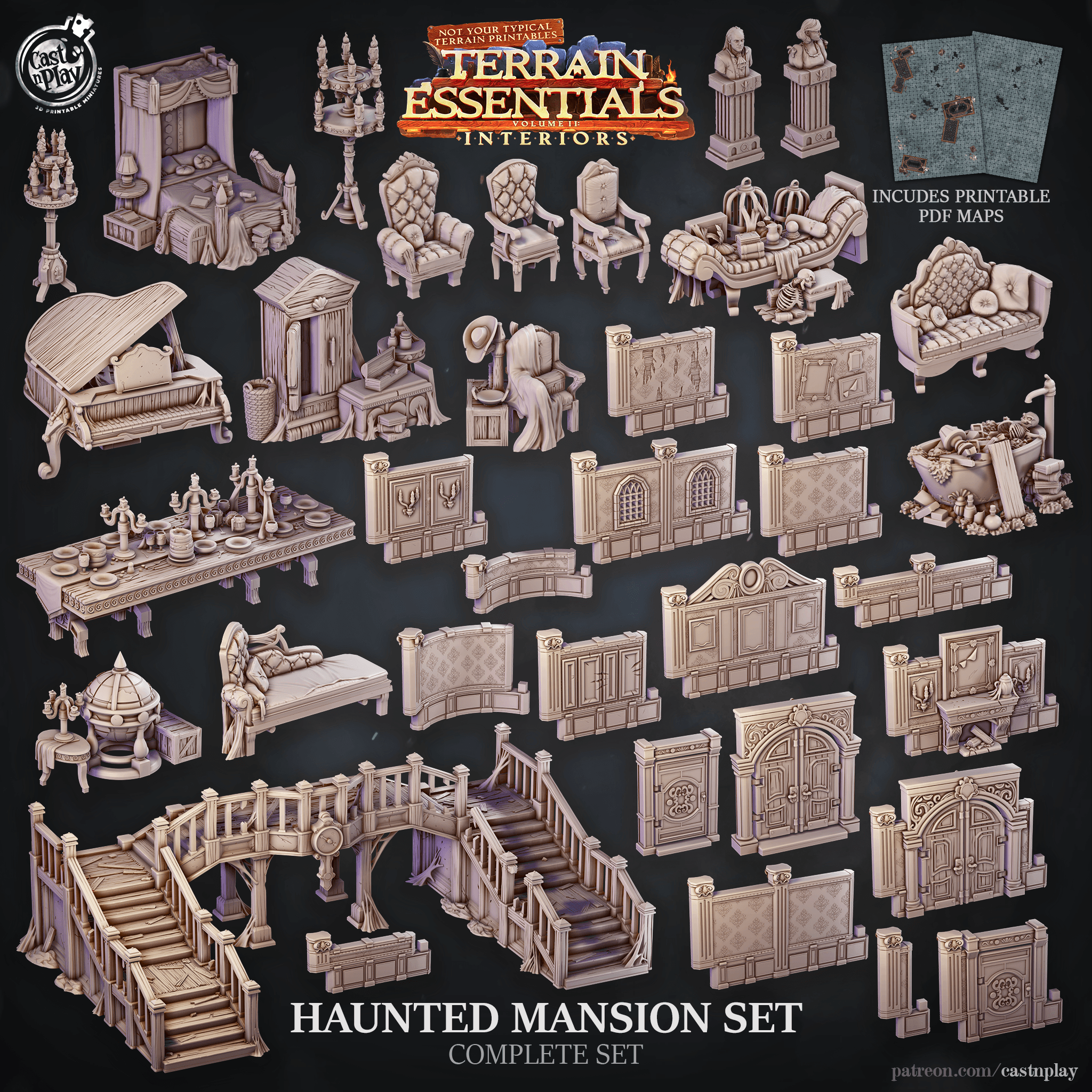 Haunted Mansion Set (Pre-Supported) 3d model