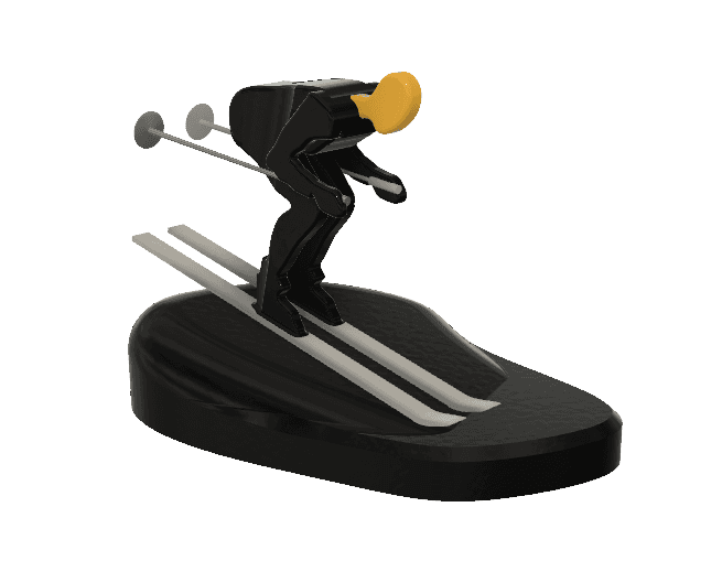 Skiing Athlete Minimalist Square 3d model