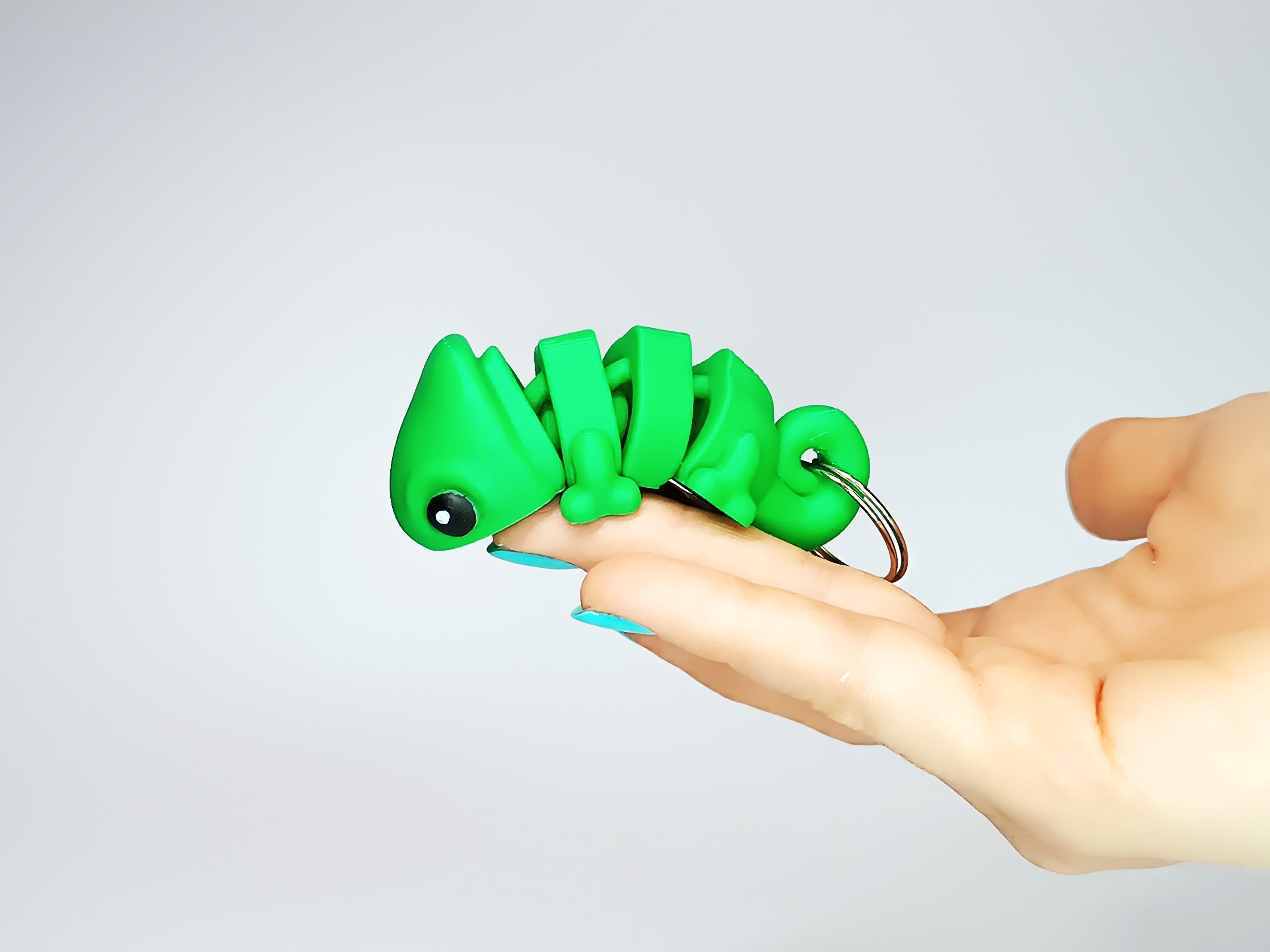 Cute Flexi Pets Chameleon (Keychain & Magnet) 3d model