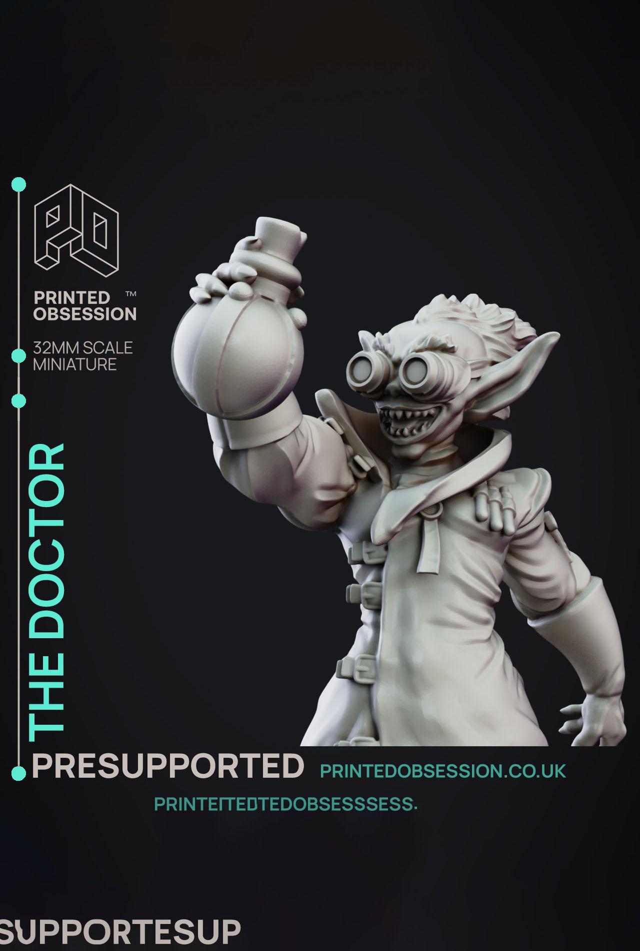 The Dr - Lady of Pox - PRESUPPORTED - Illustrated and Stats - 32mm scale			 3d model