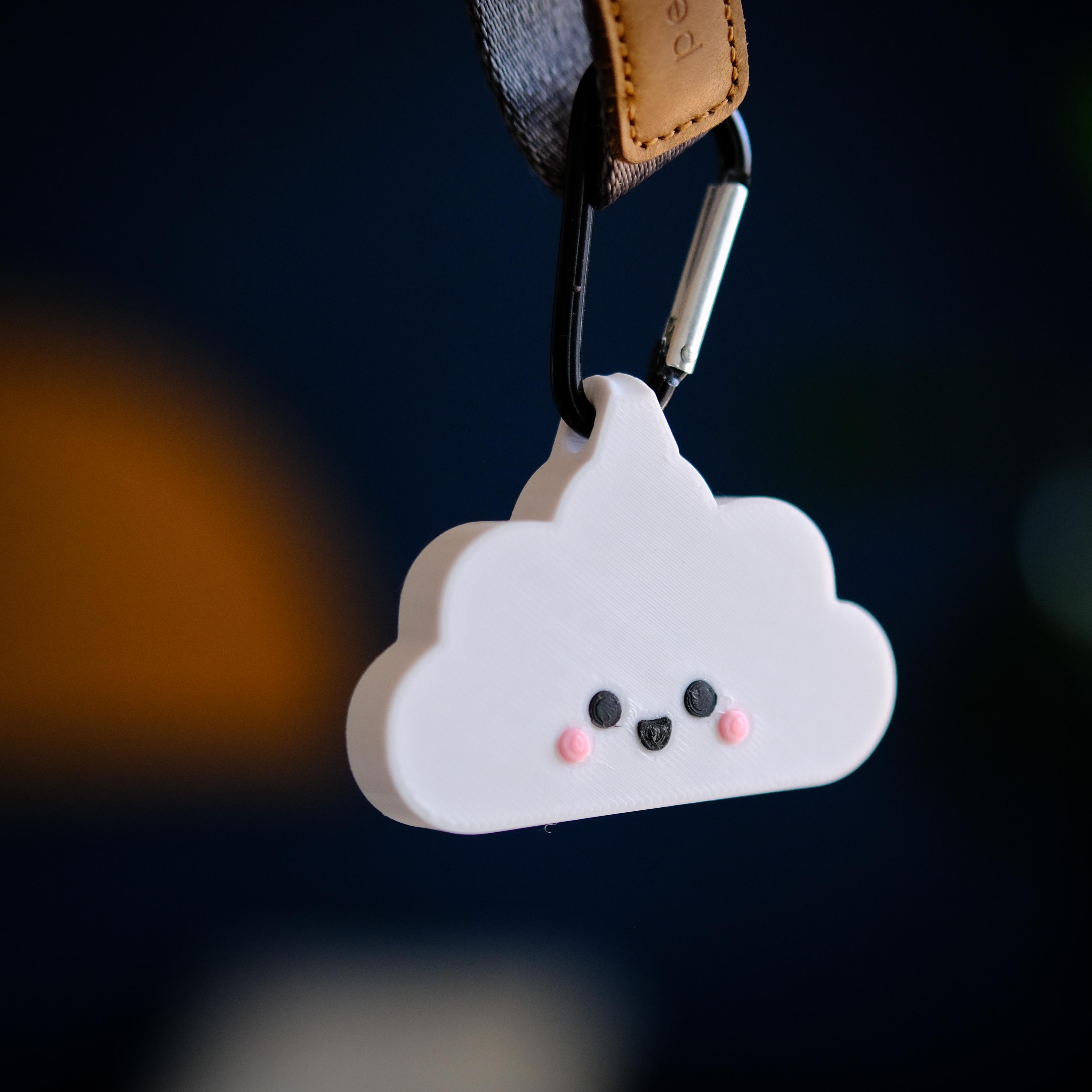 Cute Cloud Keychain 3d model