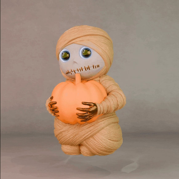 Mummy Pumpkin - No coloring version 3d model