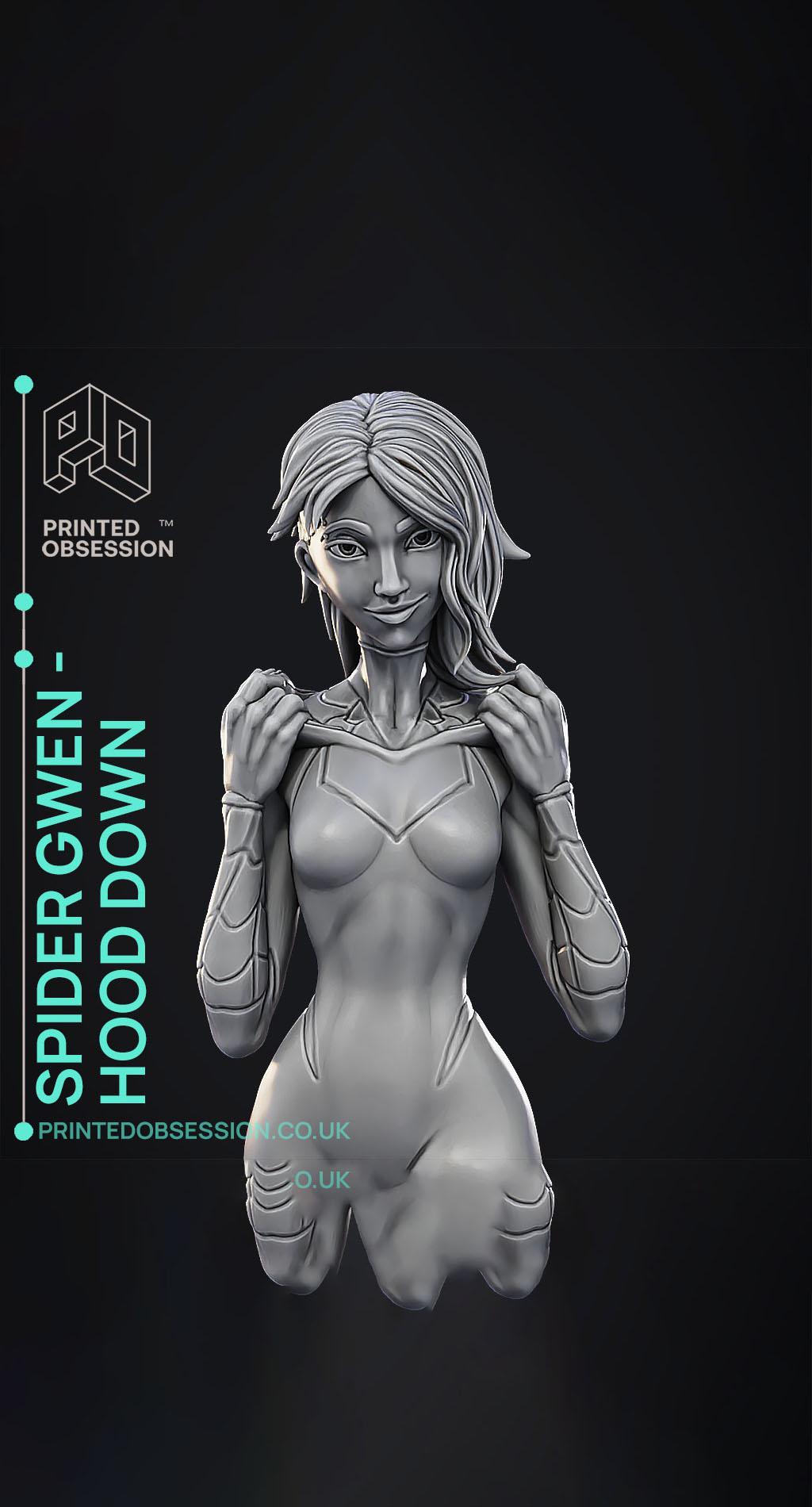 Spider Gwen - Hood Down - Spiderman - Fan Art 3d model