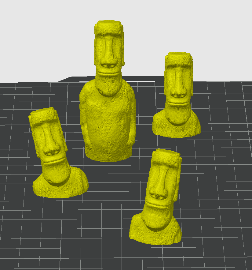 Realistic Moai Statue Bust and Full Body / No Supports 3d model