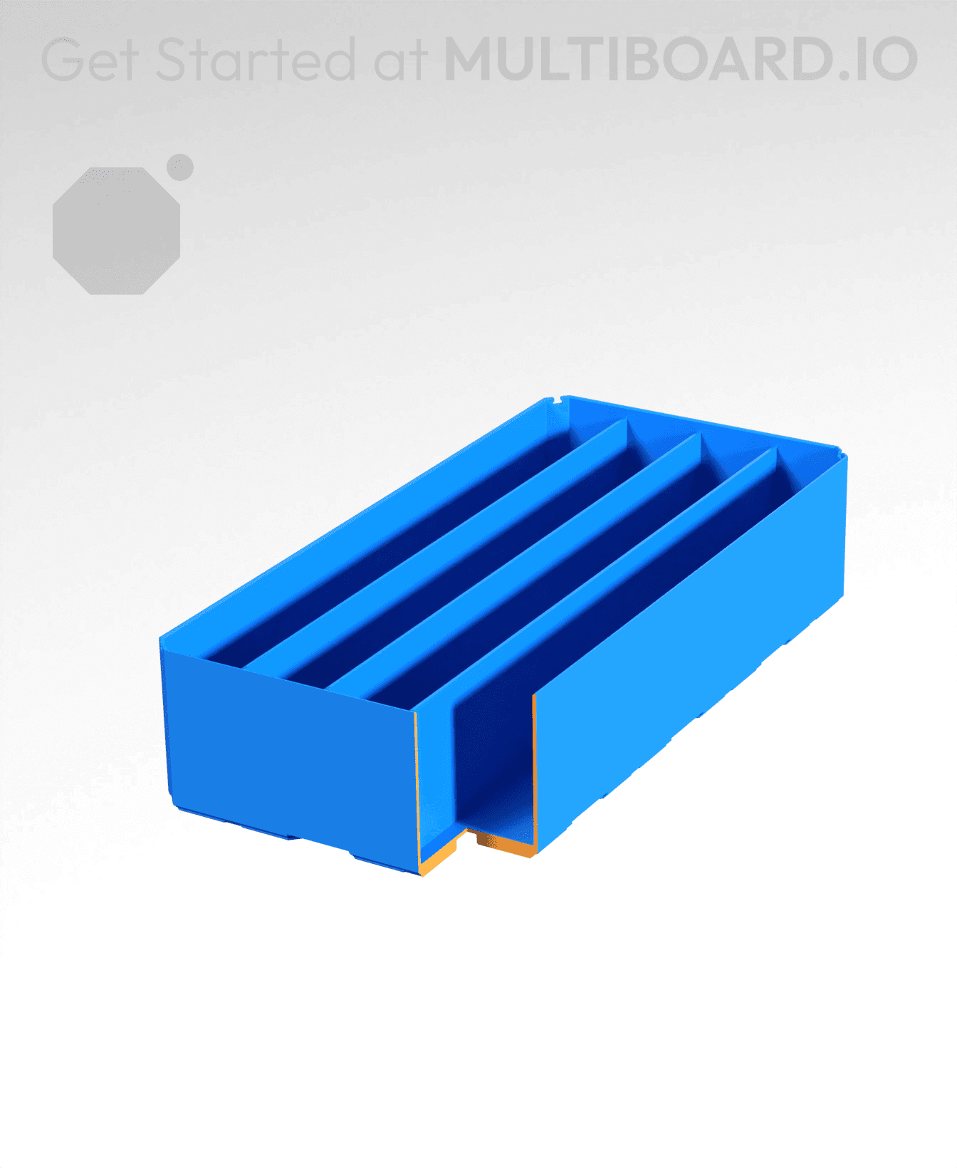 2x4x1 - Double Divided Bin - Multibin Insert 3d model