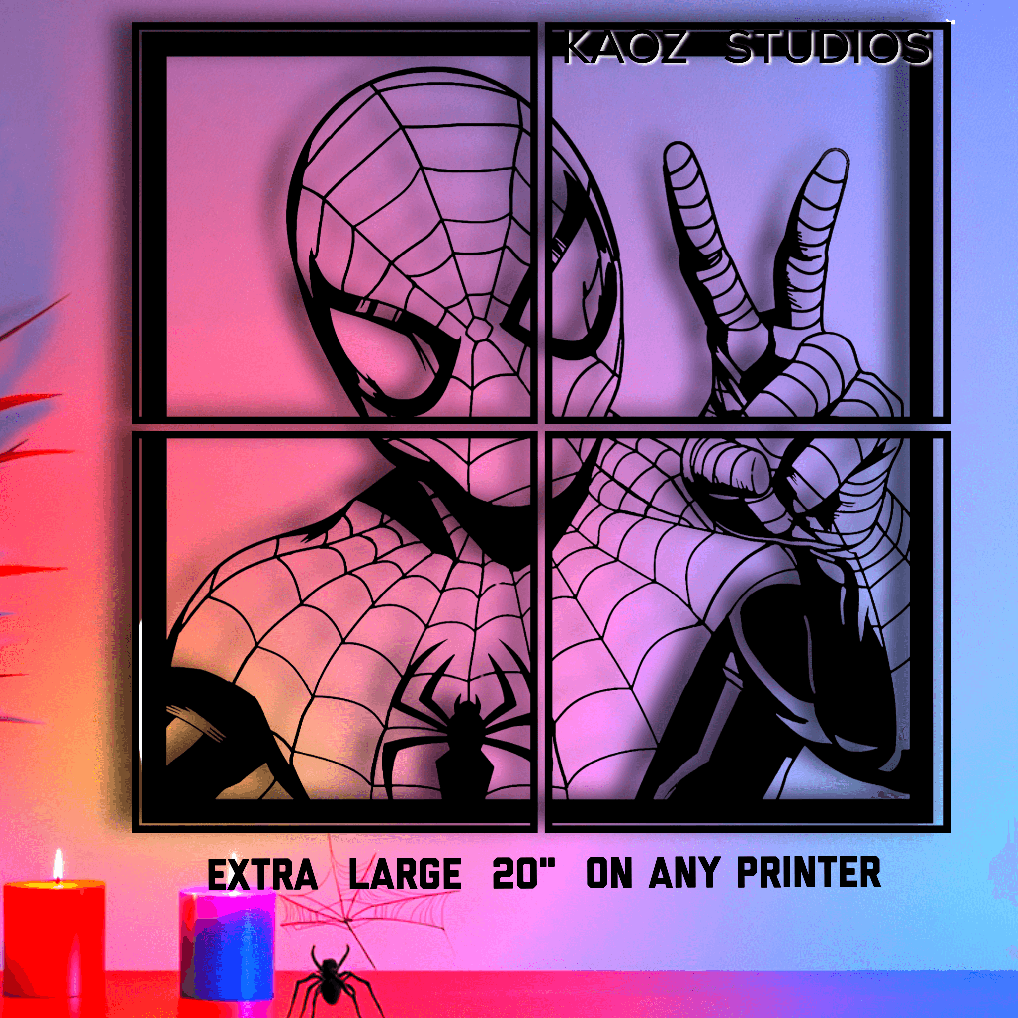 EXTRA LARGE spiderman wall art spider man wall decor spidey decoration 3d model