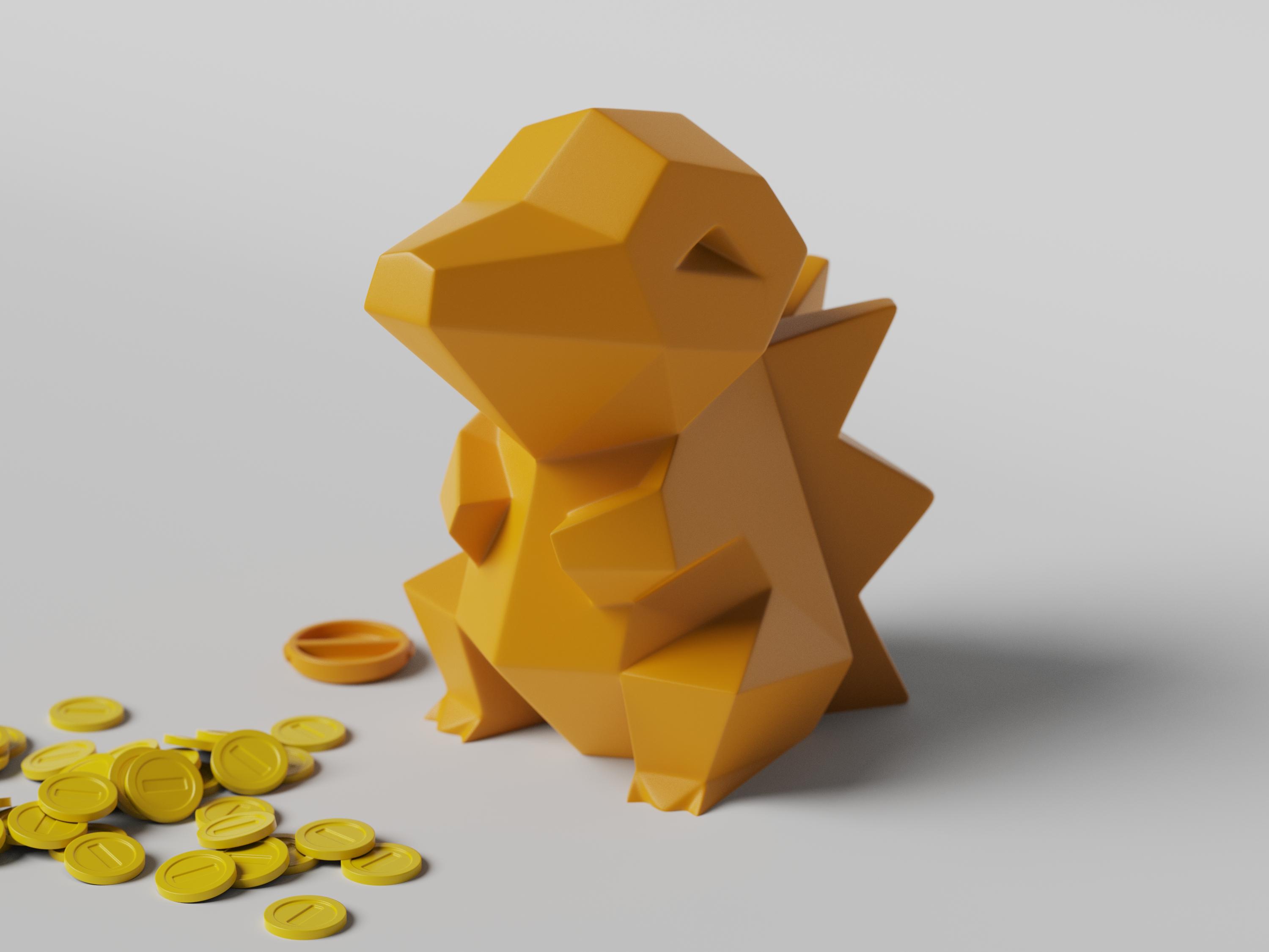 Low-poly Cyndaquil - Piggy Bank 3d model