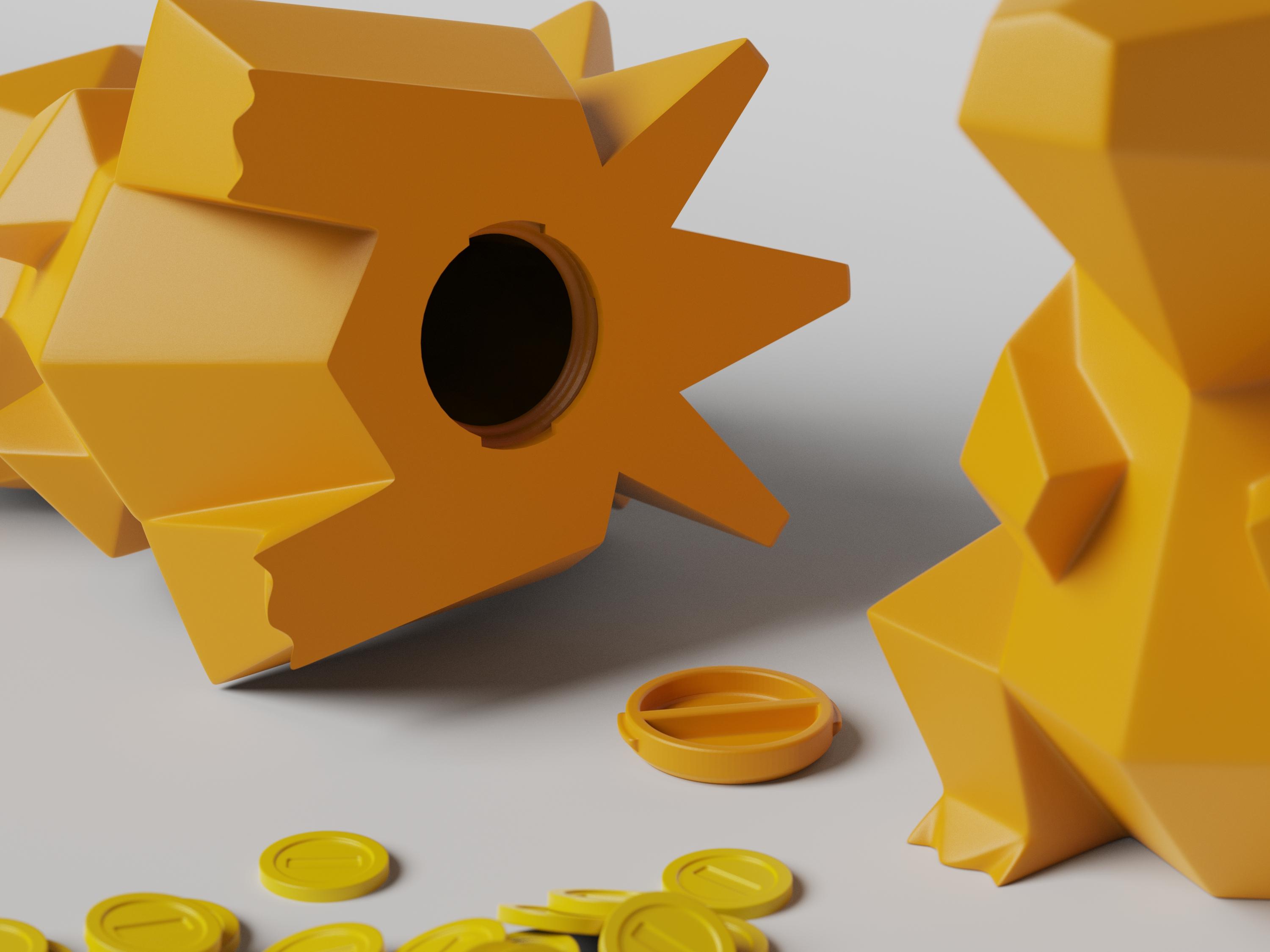 Low-poly Cyndaquil - Piggy Bank 3d model