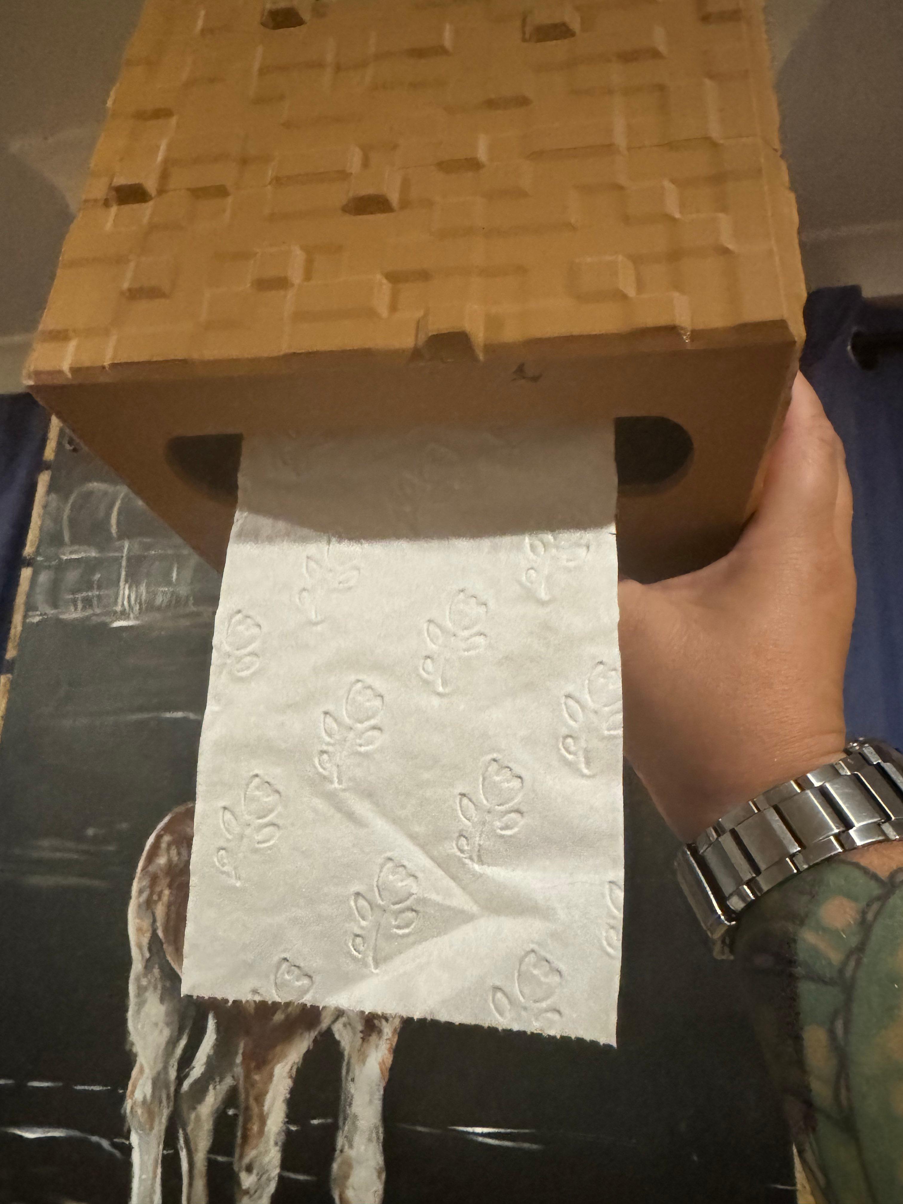 Minecraft Box toilet roll holder 3d model