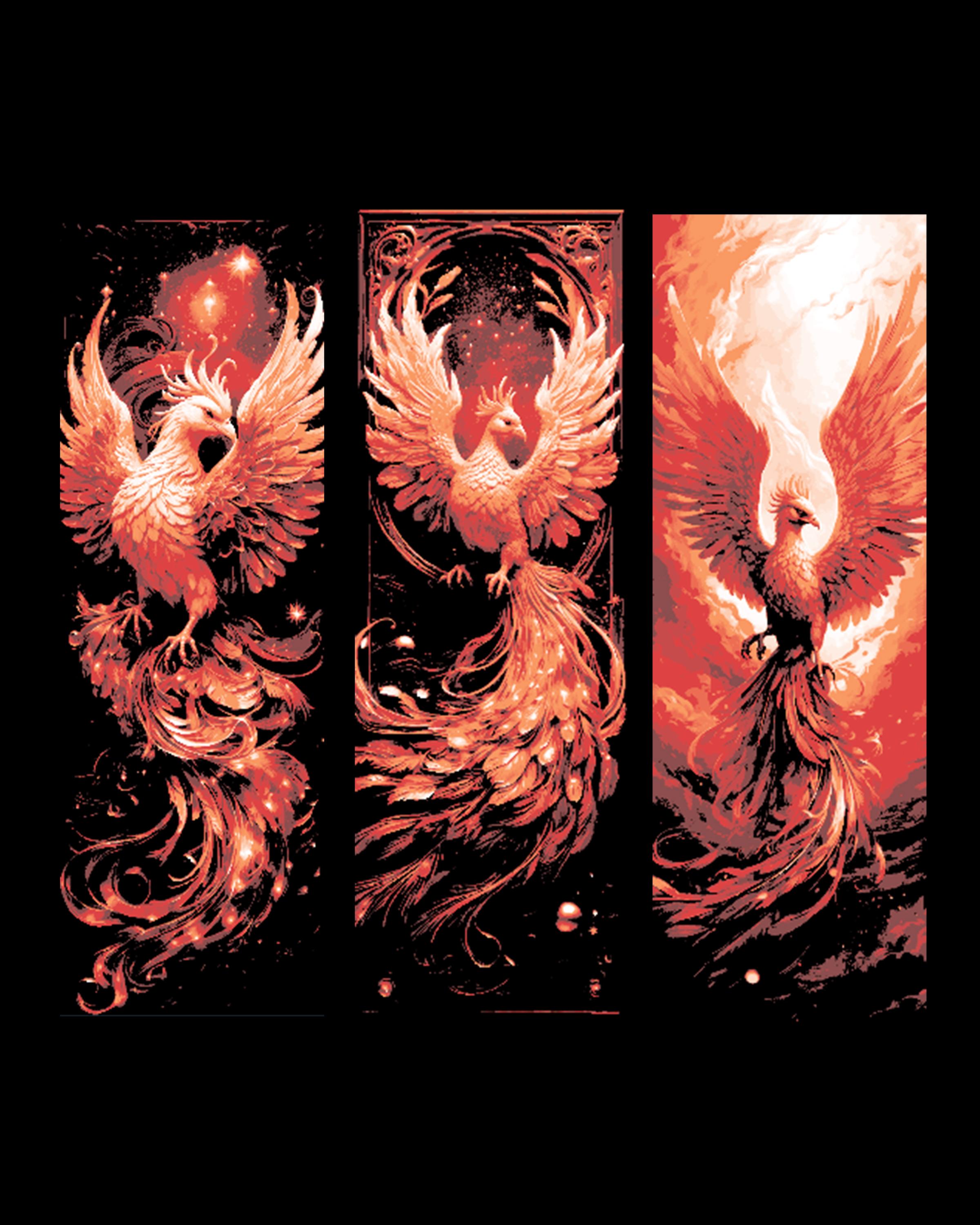 The Rising Phoenix of Fire - Set of 3 Bookmarks 3d model