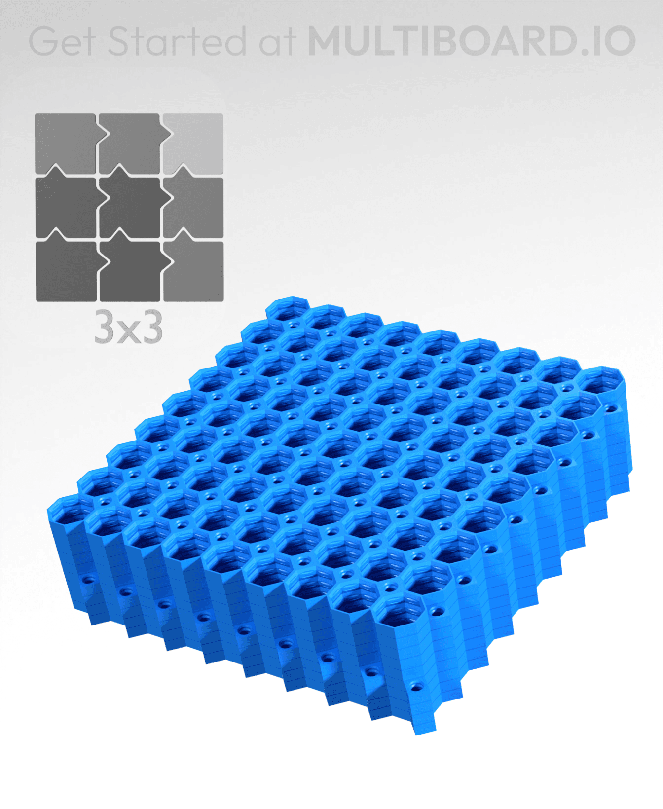 9x9 Tiles - 3x3 Board - Ironing Stack 3d model