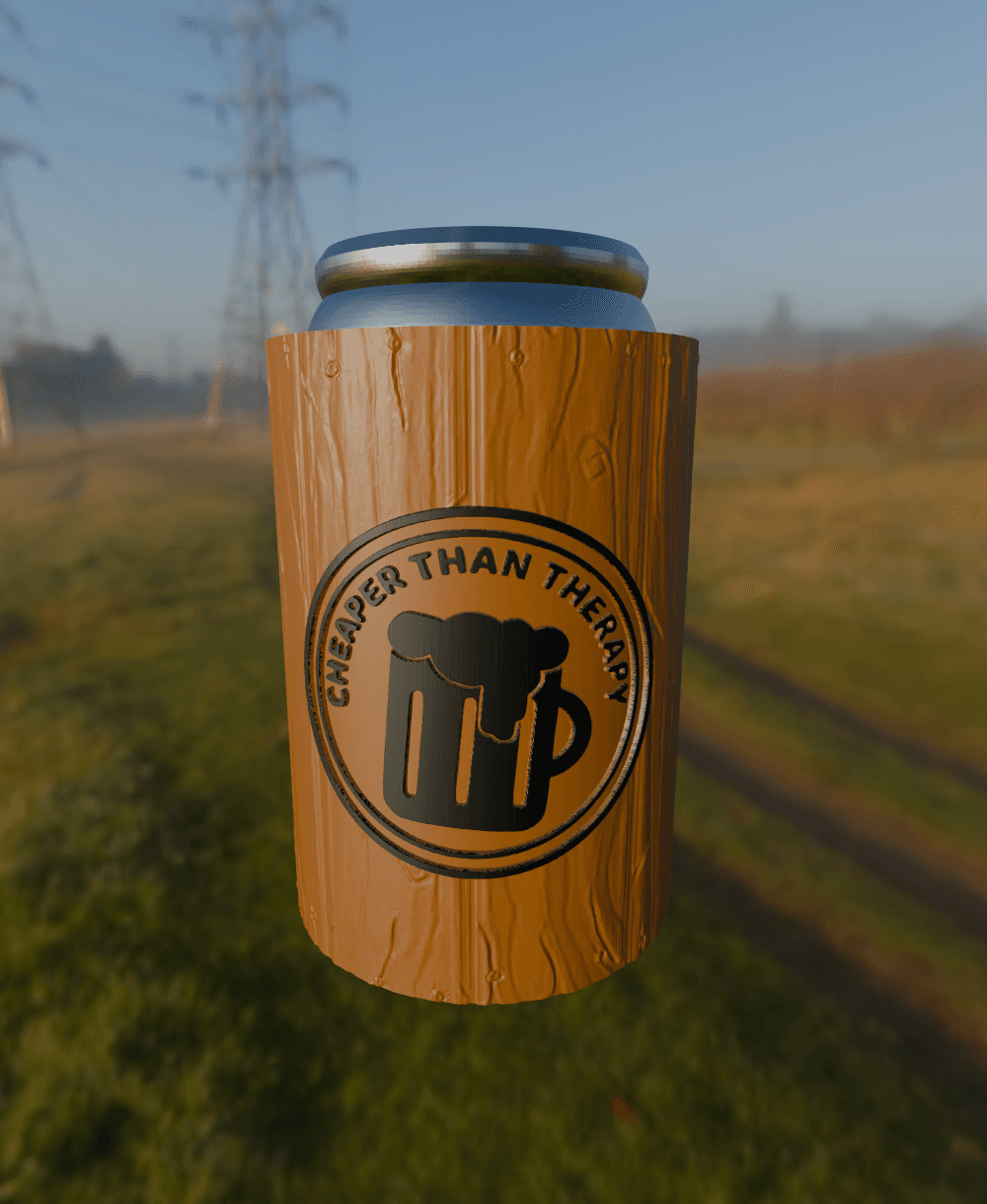 Cheaper Than Therapy Beer Can Koozie 3d model