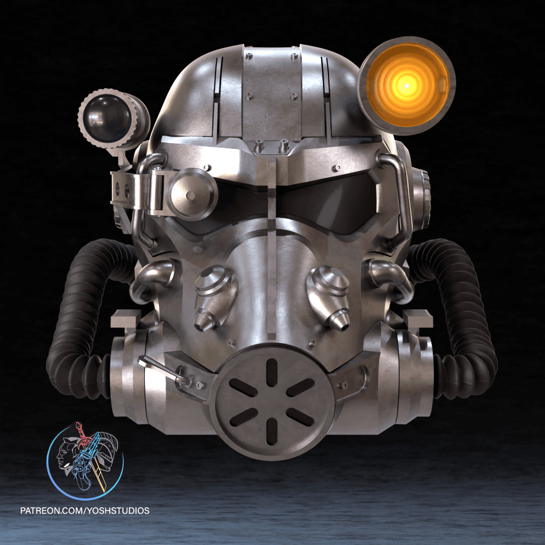 Fallout T-60 Helmet 3D Printer File STL 3d model