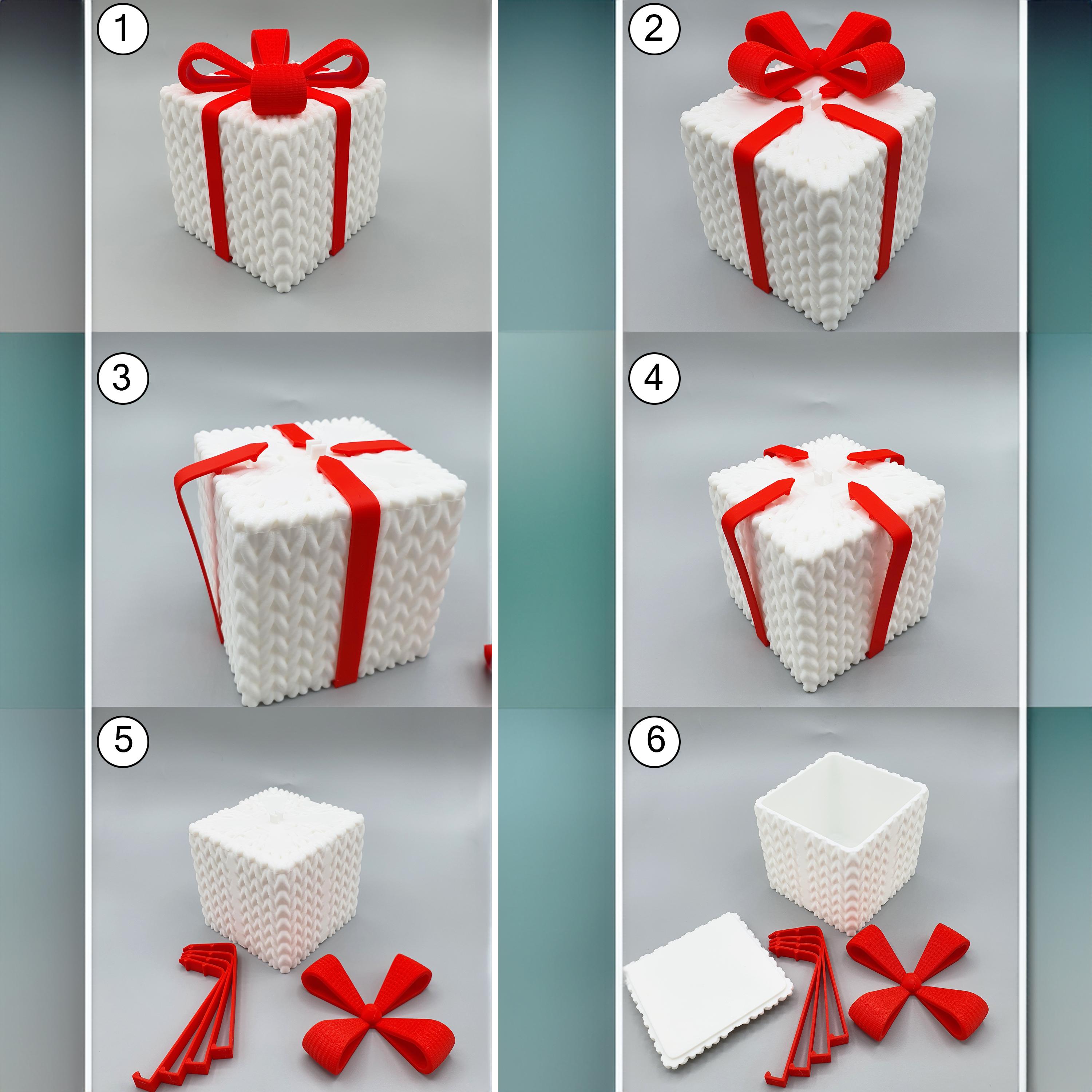 MULTICOLOR CHRISTMAS CROCHET GIFT BOX Two Versions 3d model