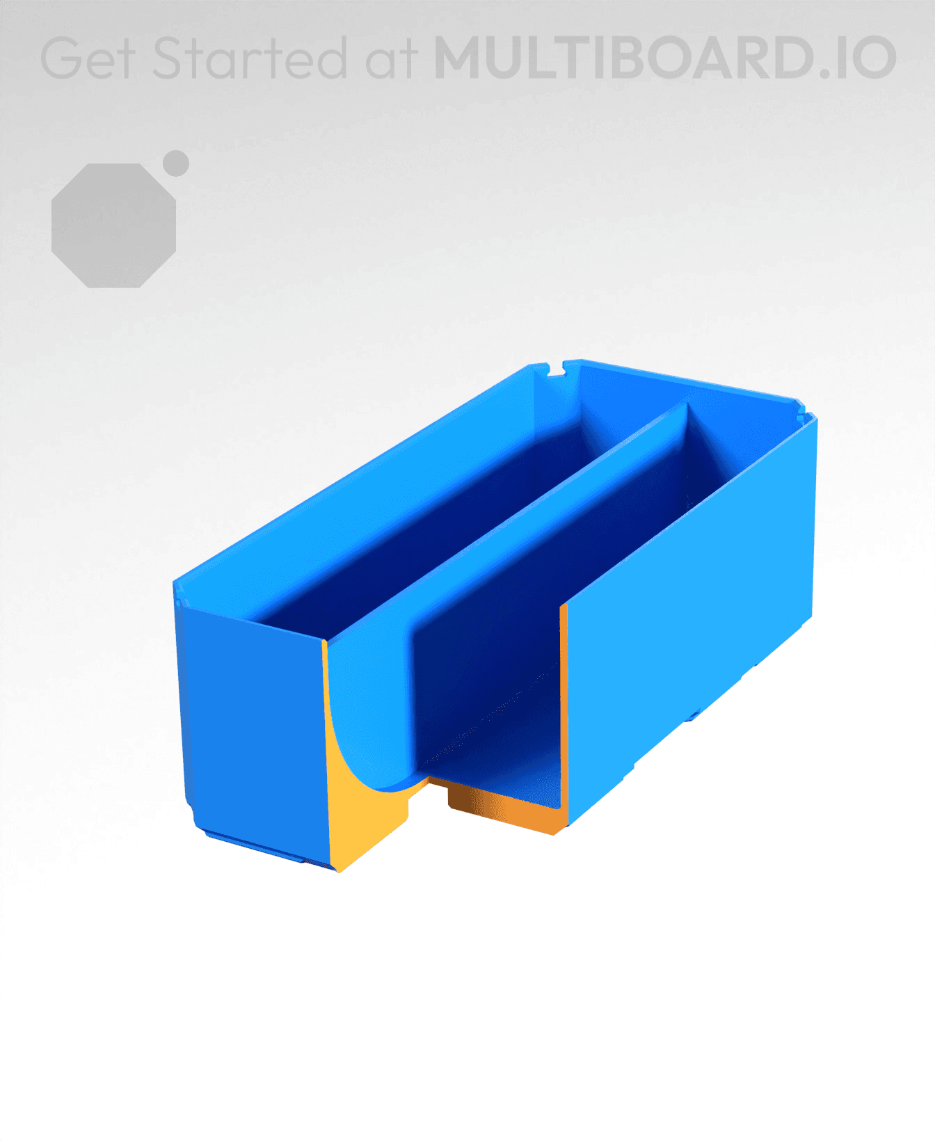 1x2x0.75 - Curved - Double Divided Bin - Multibin Insert 3d model