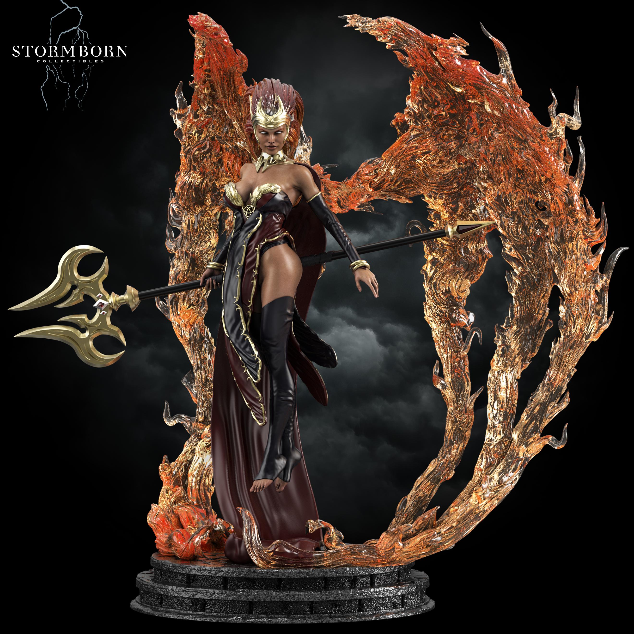 (75mm) Lorna, Goddess of Flame 3d model