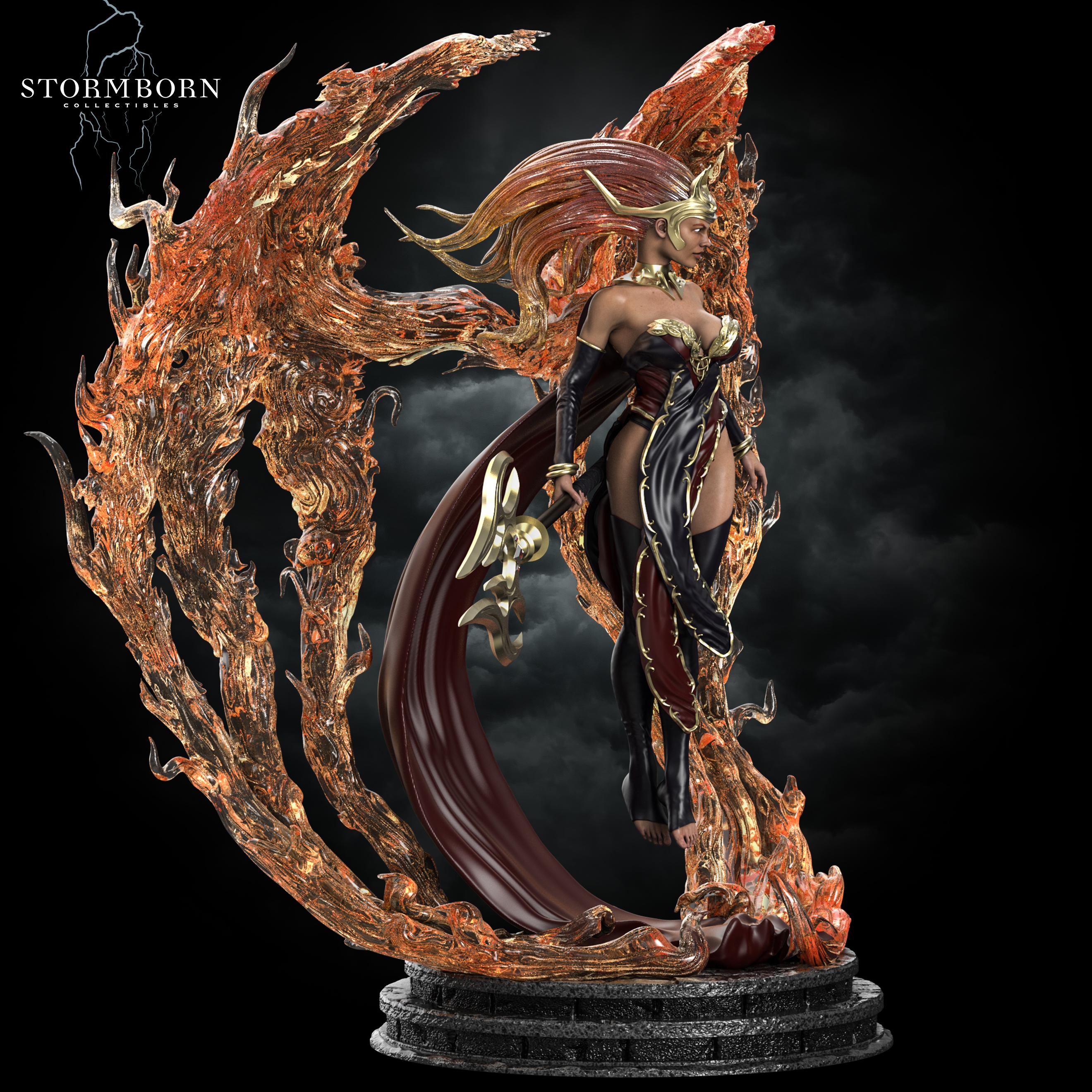 (75mm) Lorna, Goddess of Flame 3d model