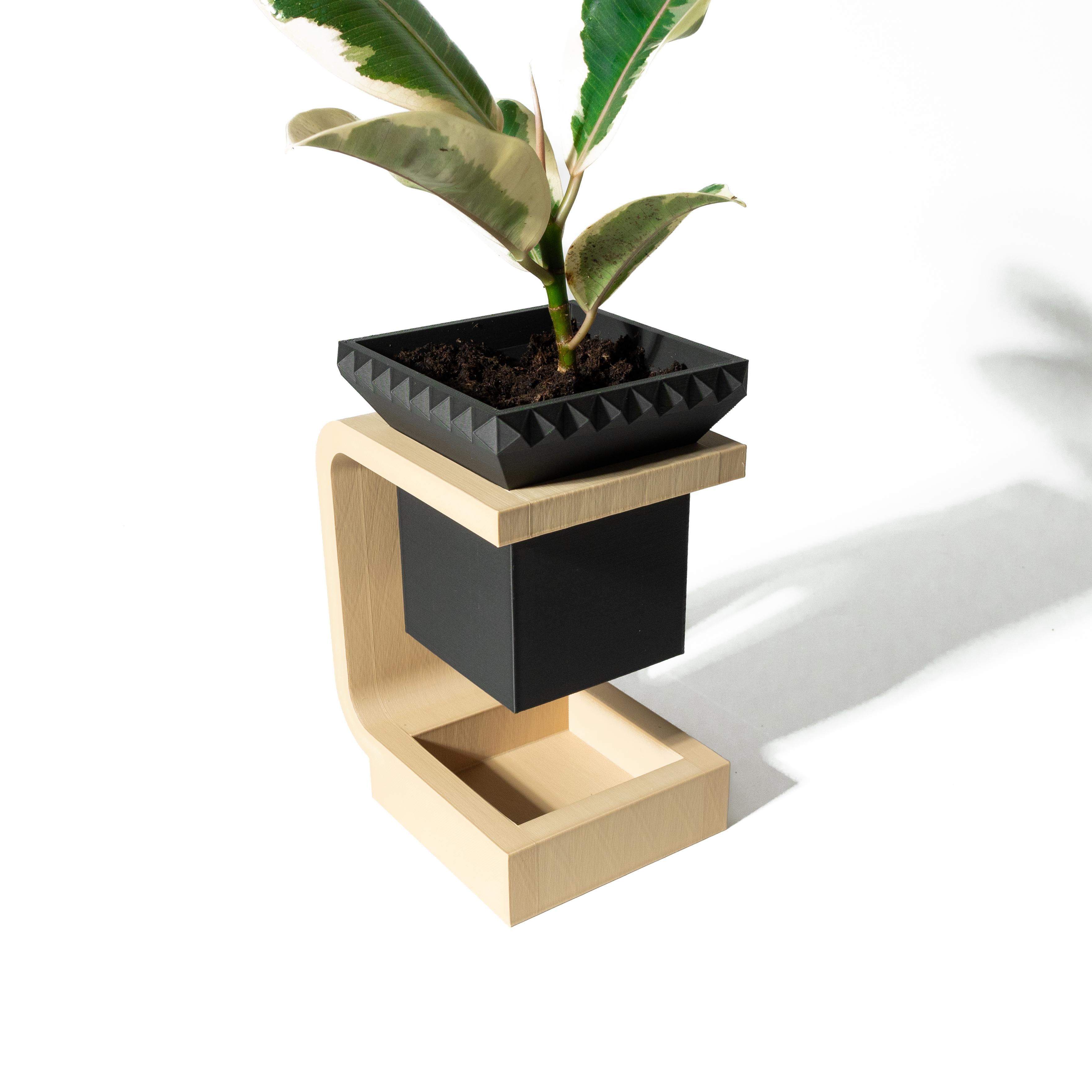 The Daka Planter Pot with Drainage Tray & Stand: Modern and Unique Home Decor for Plants 3d model