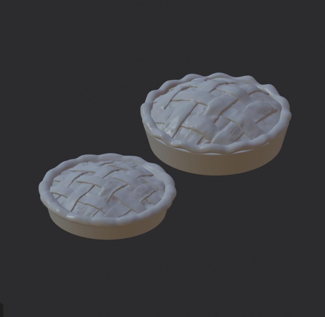 Set of Two Miniature Lattice-Top Pies :: Delicious Desserts! 3d model