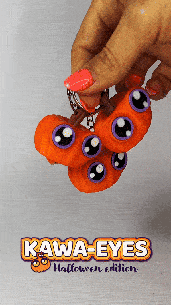 Kawa-eyes Pumpkin 🎃 Keychain & Fidget! 3d model