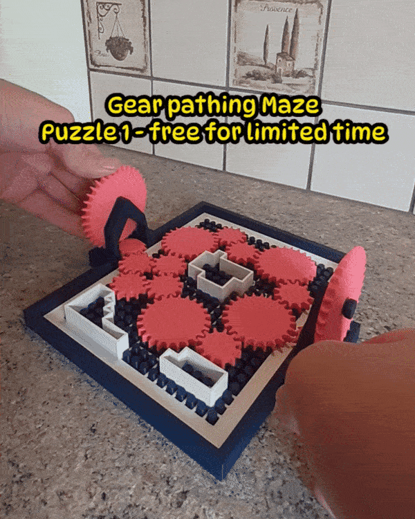 Gear Pathing maze Puzzle 1 3d model