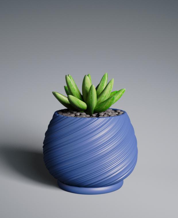 Egg Spiral Planter Pot 3d model