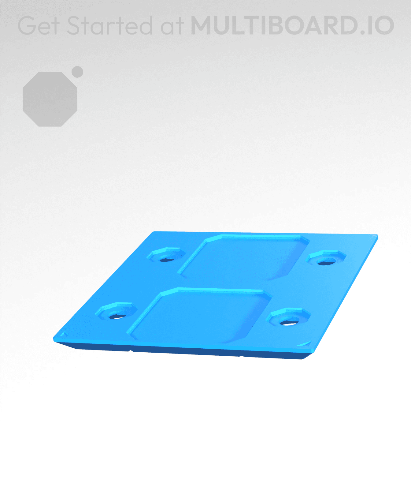 2x2 - Internal Grid - Simple Drawer Stacking Plate 3d model