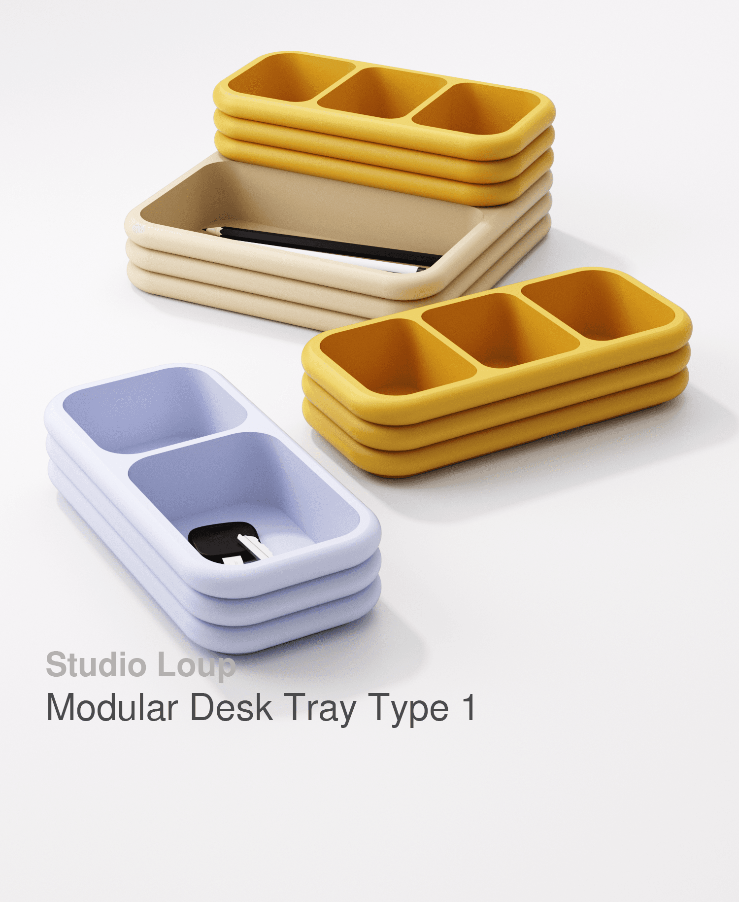 Modular Desk Tray Type 1 3d model