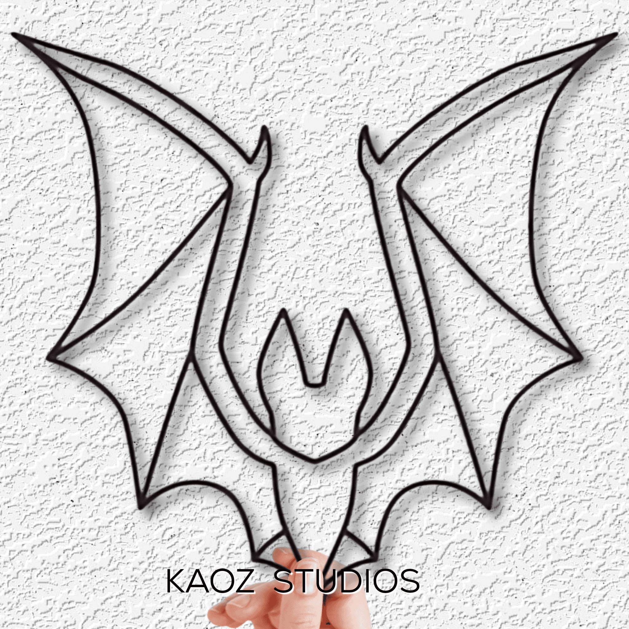 minimalist bat wall decor vampire bat art halloween decoration 3d model