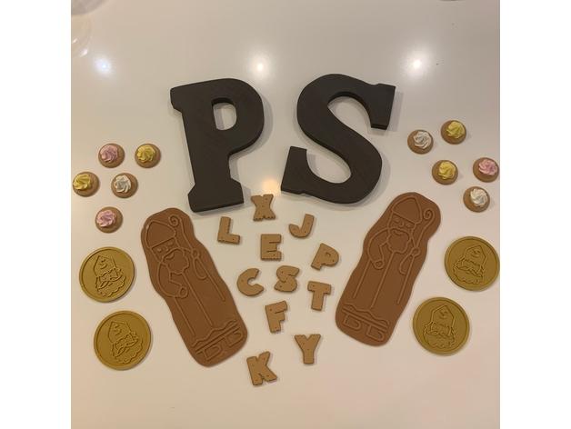 Chocolade letter S & P 3d model
