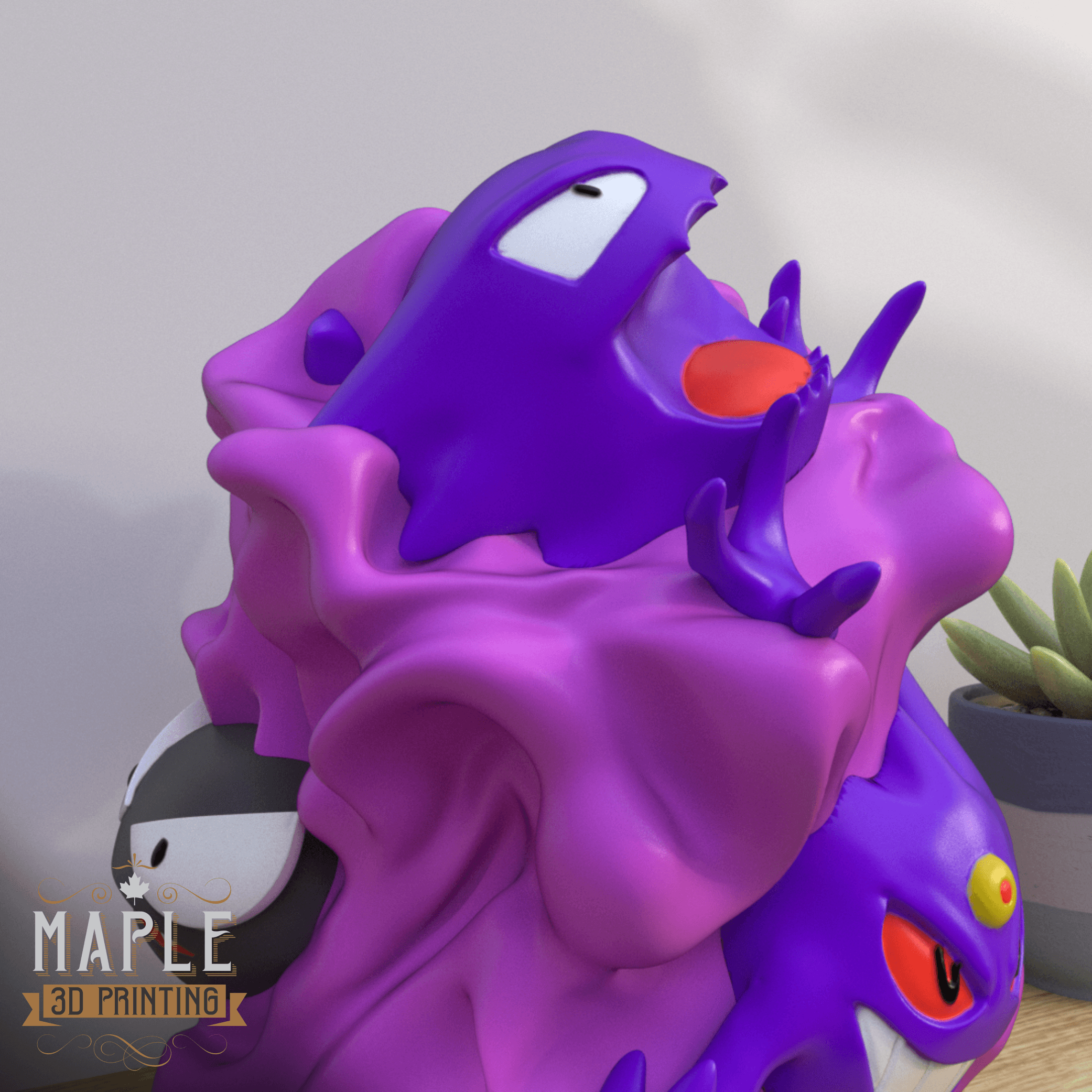 Gastly Evolution Diorama - Print in Place - Pokemon 3d model