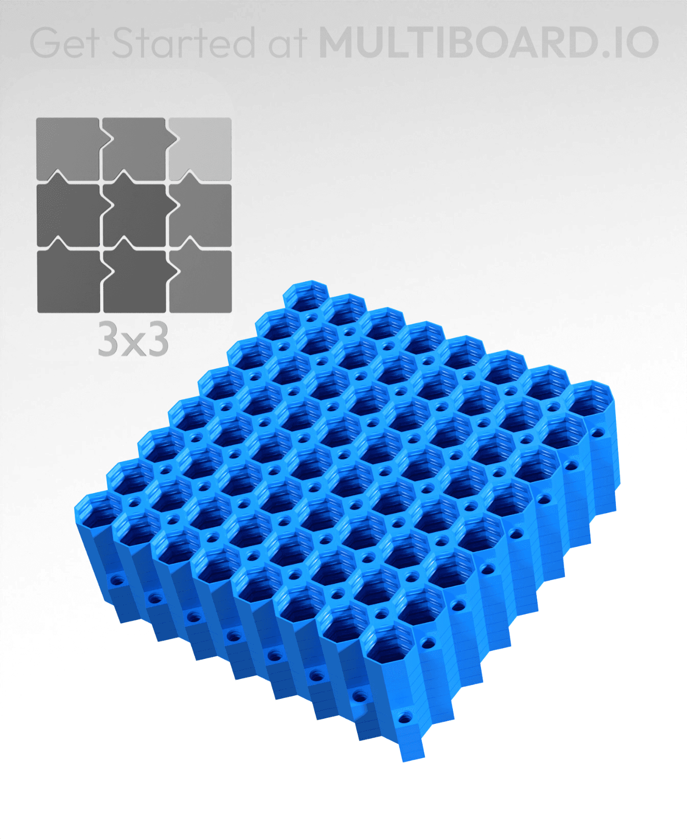 8x8 Tiles - 3x3 Board - Ironing Stack 3d model