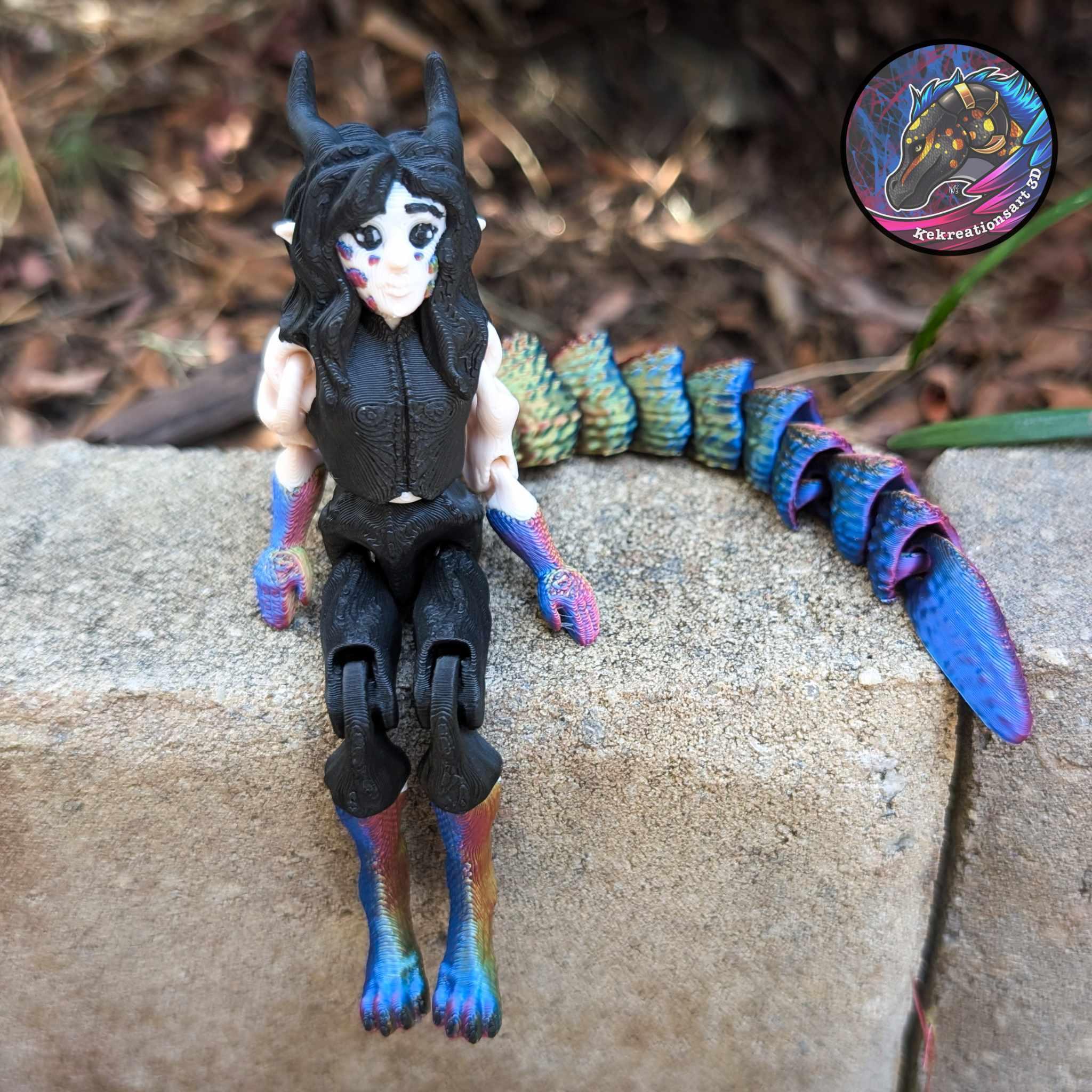 Flexi Mini and Tiny Syris Dragon Girl 3d model