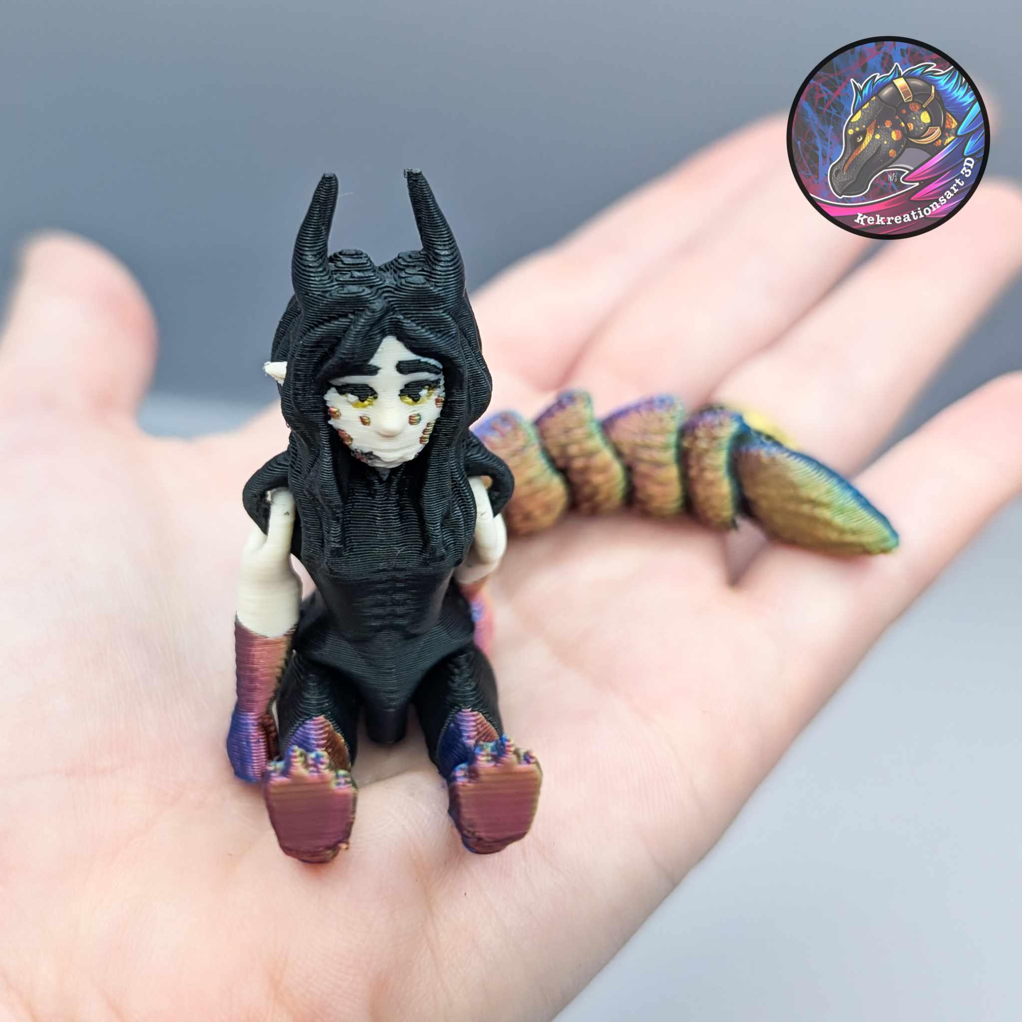 Flexi Mini and Tiny Syris Dragon Girl 3d model