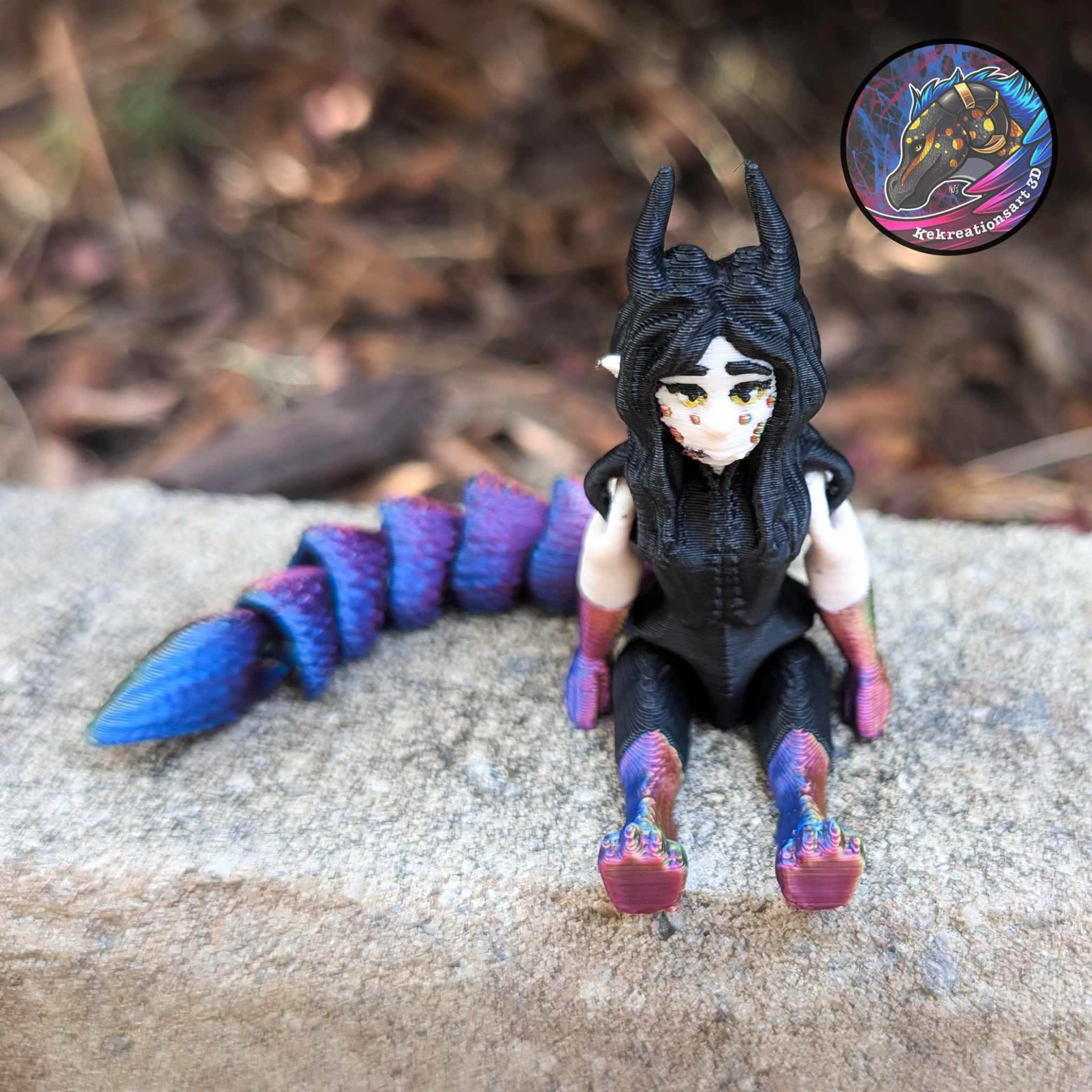 Flexi Mini and Tiny Syris Dragon Girl 3d model