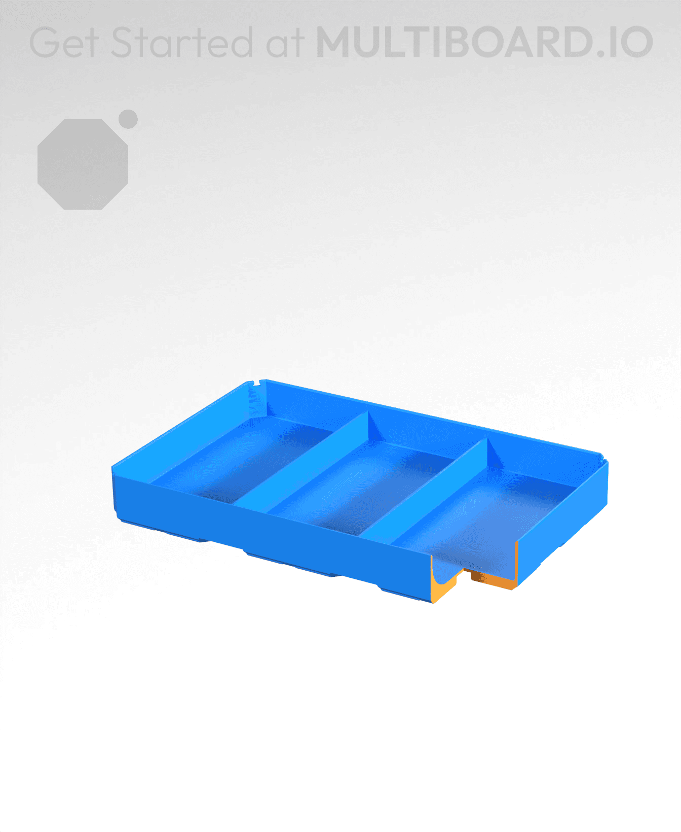 3x2x0.5 - Curved - Divided Bin - Multibin Insert 3d model