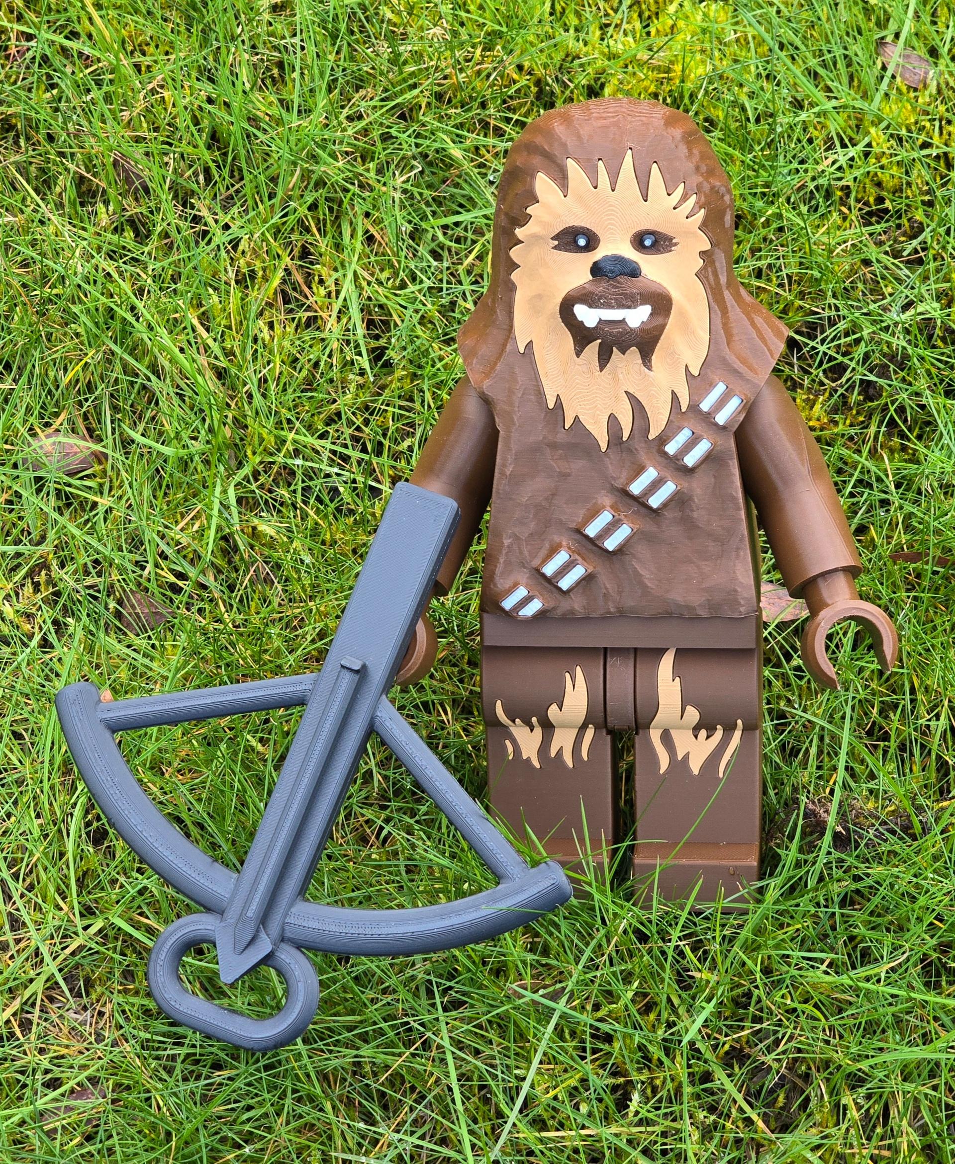 Chewbacca (9 inch brick figure, NO MMU/AMS, NO supports, NO glue) - Large 3D printed Star Wars LEGO Chewie came directly from Kashyyyk to say: "Raaaaaghur!" - 3d model
